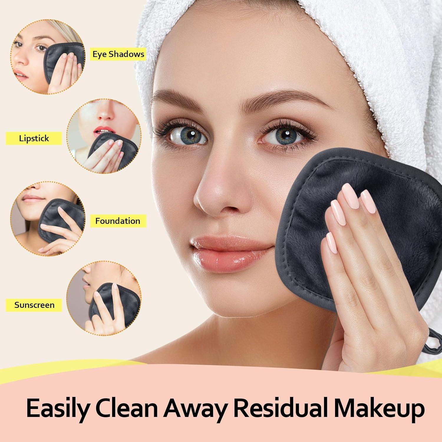 Paquete de 12 Paños Desmaquillantes Reutilizables HOMEXCEL 12.7 cm Negro