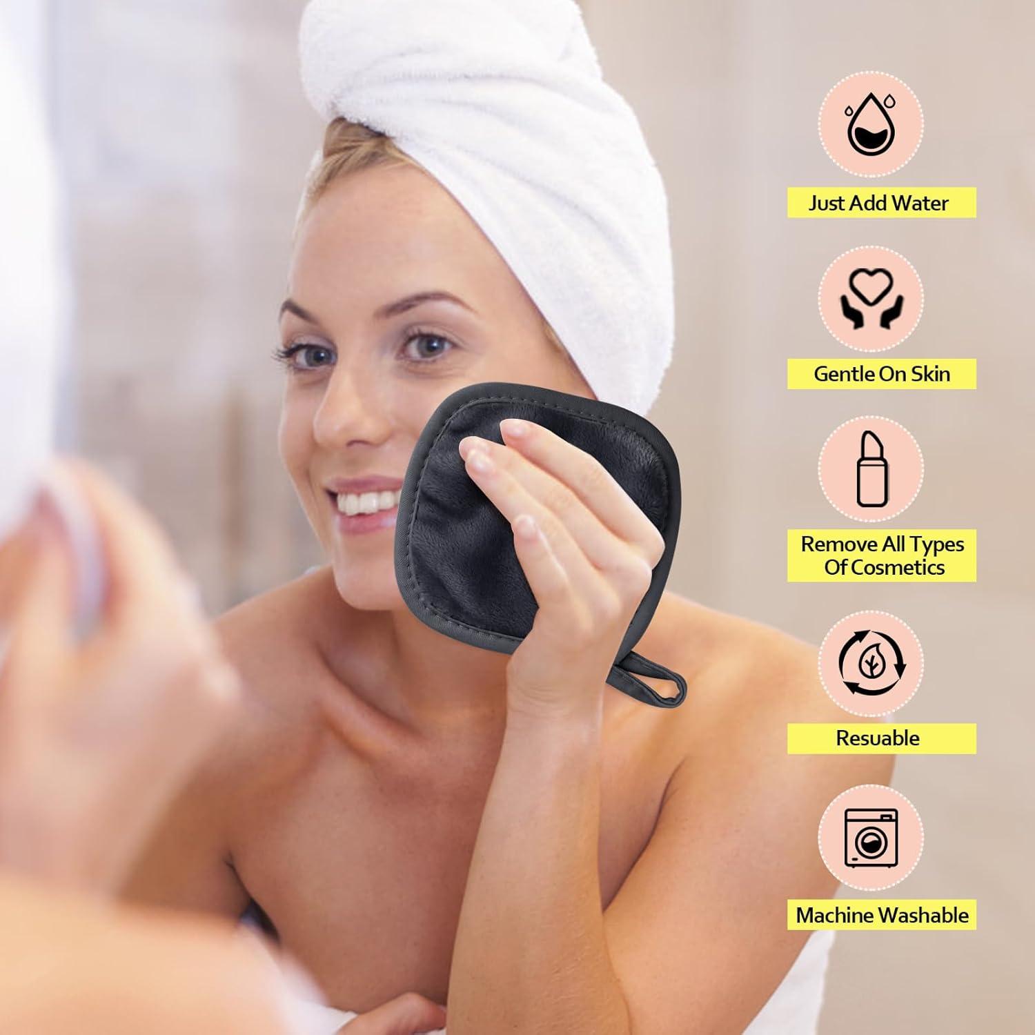 Paquete de 12 Paños Desmaquillantes Reutilizables HOMEXCEL 12.7 cm Negro