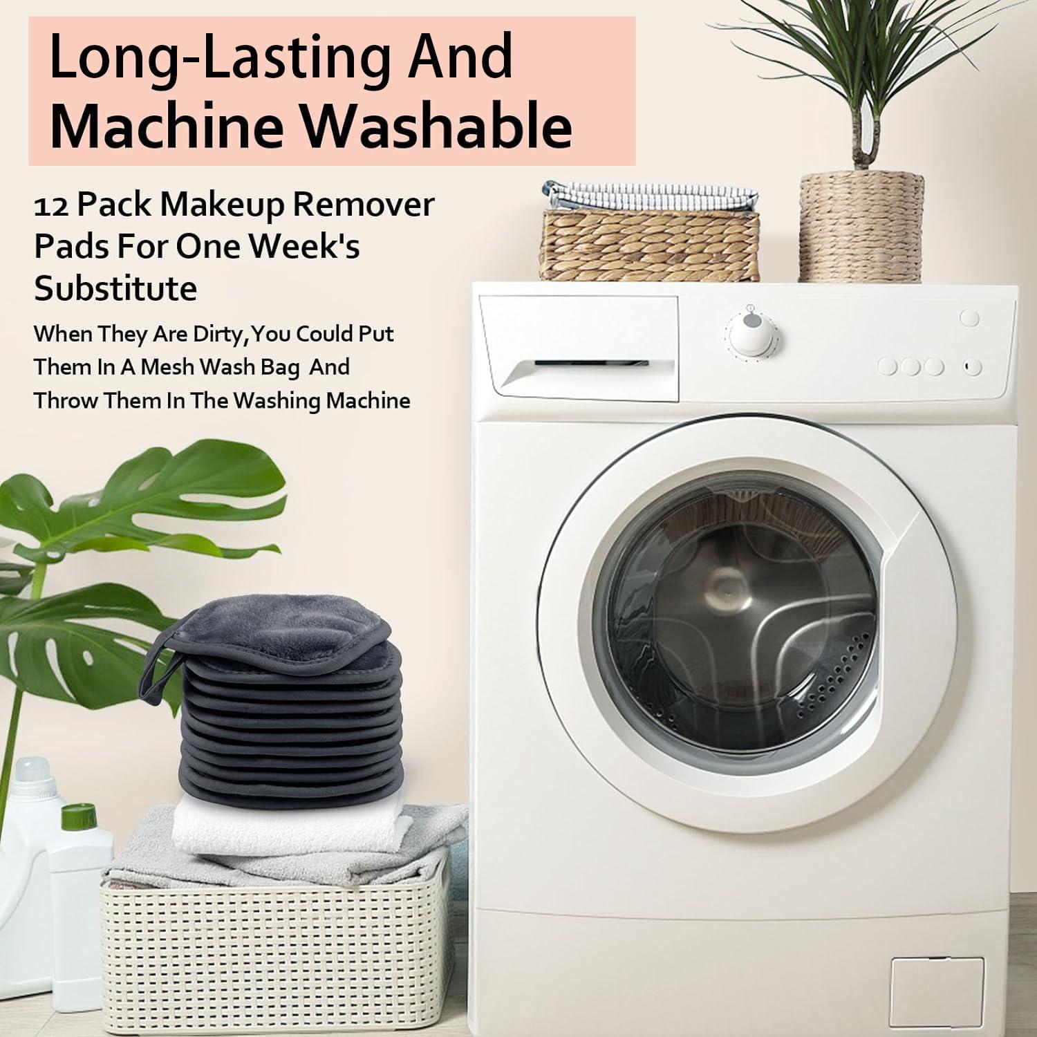 Paquete de 12 Paños Desmaquillantes Reutilizables HOMEXCEL 12.7 cm Negro