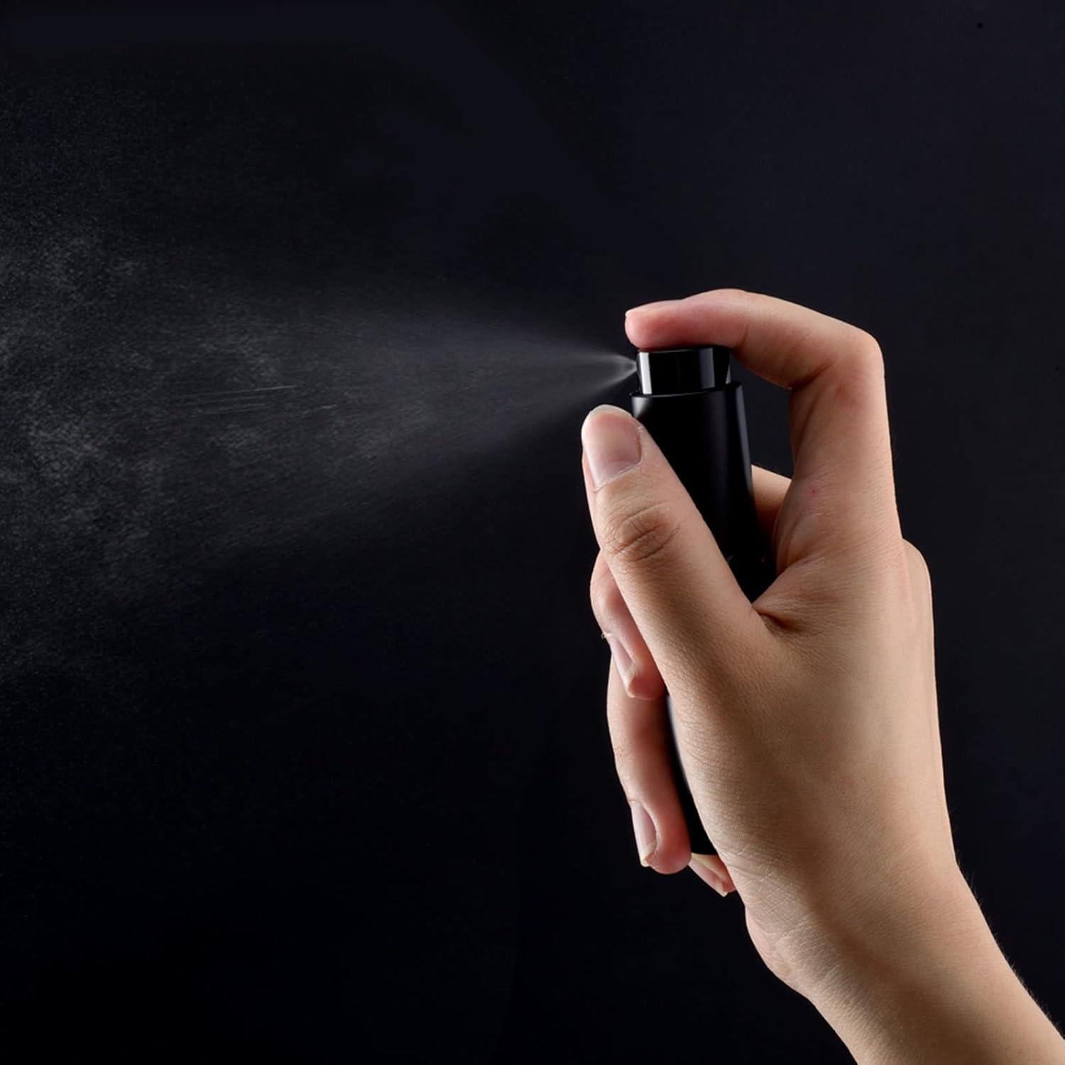 Lil Ray 8ml/14pcs Portable Mini Perfume Atomizer, Refillable Empty Small Spray Bottle for Travel, Twist Type Pocket Cologne Sprayer(Matte Black)