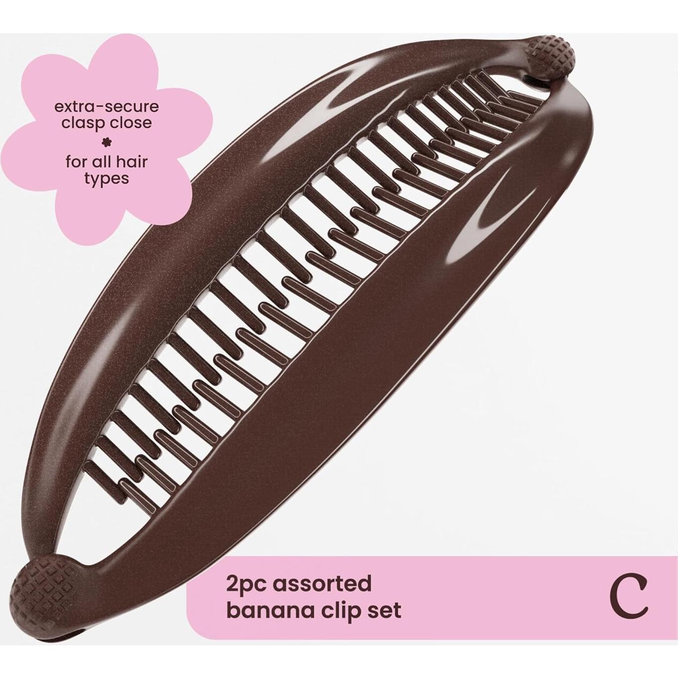 Set de 2 Clips de Plátano Cobana - Grande 15.24 cm - Negro y Marrón