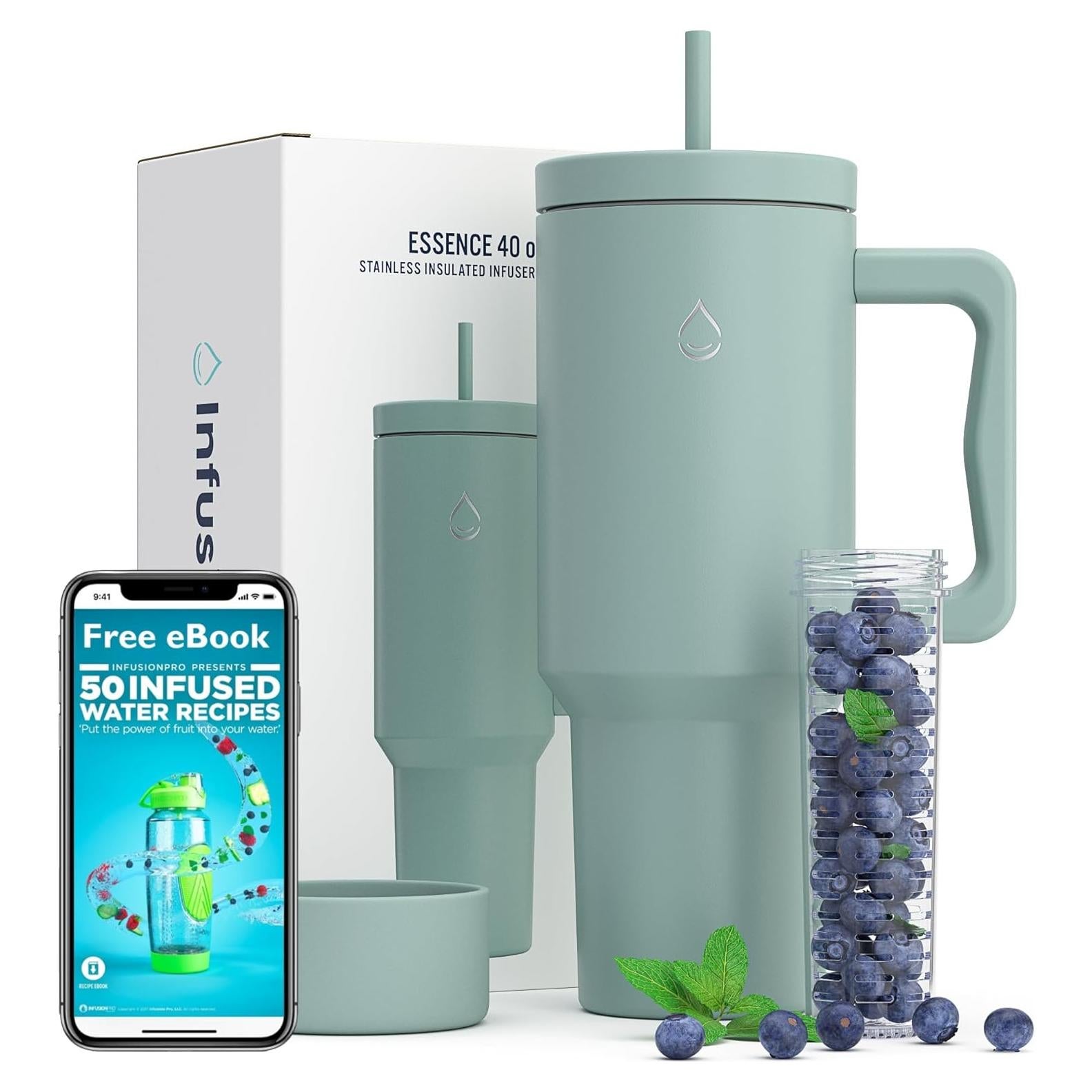 Taza Infusion Pro 1.18 L Acero Inoxidable Azul con Infusor