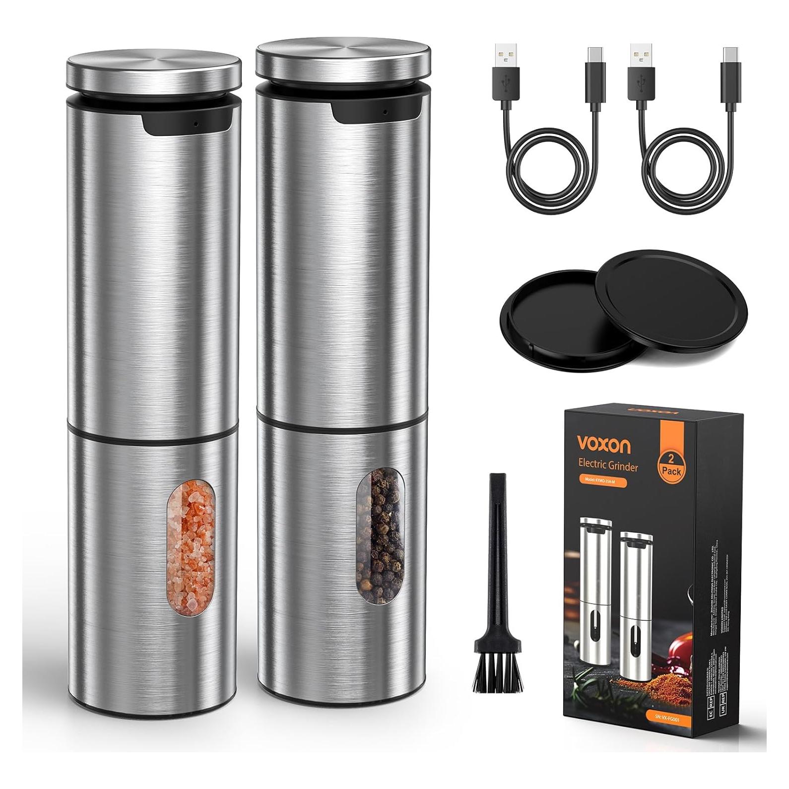 Molinillos Eléctricos de Sal y Pimienta VOXON Acero Inoxidable 100ml