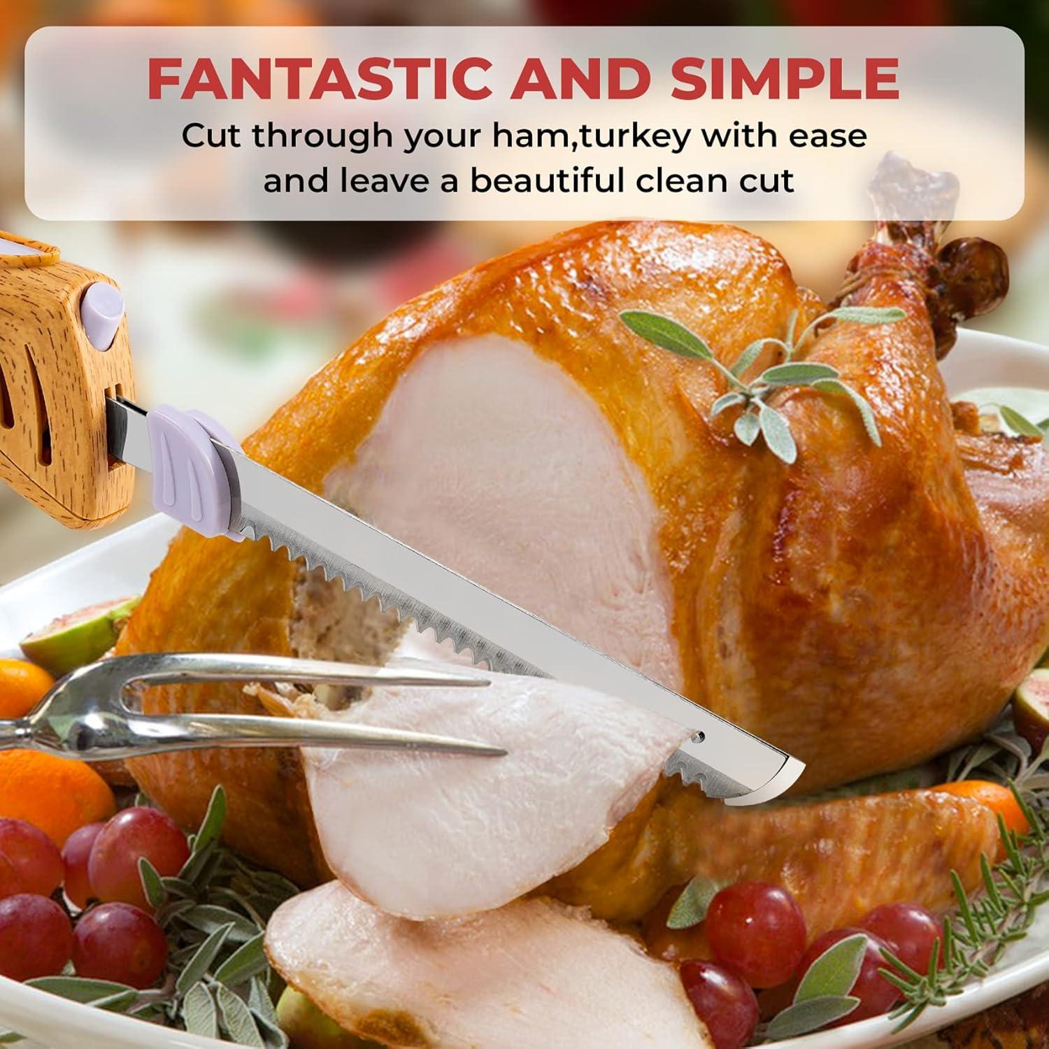 Cuchillo Eléctrico Prikoi con 2 Cuchillas para Carne y Pan