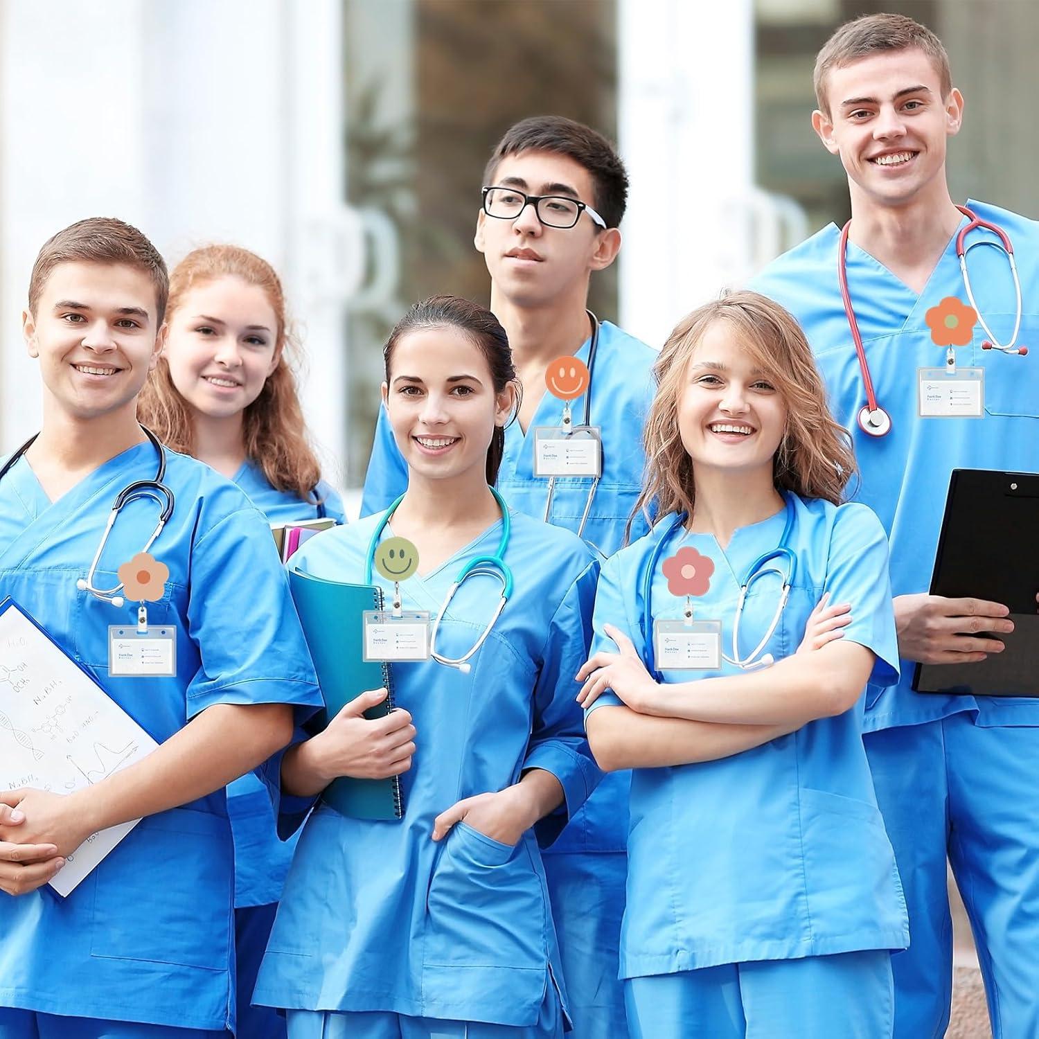 Insignias Retráctiles Boho Whaline 8 Piezas Flor Sonriente