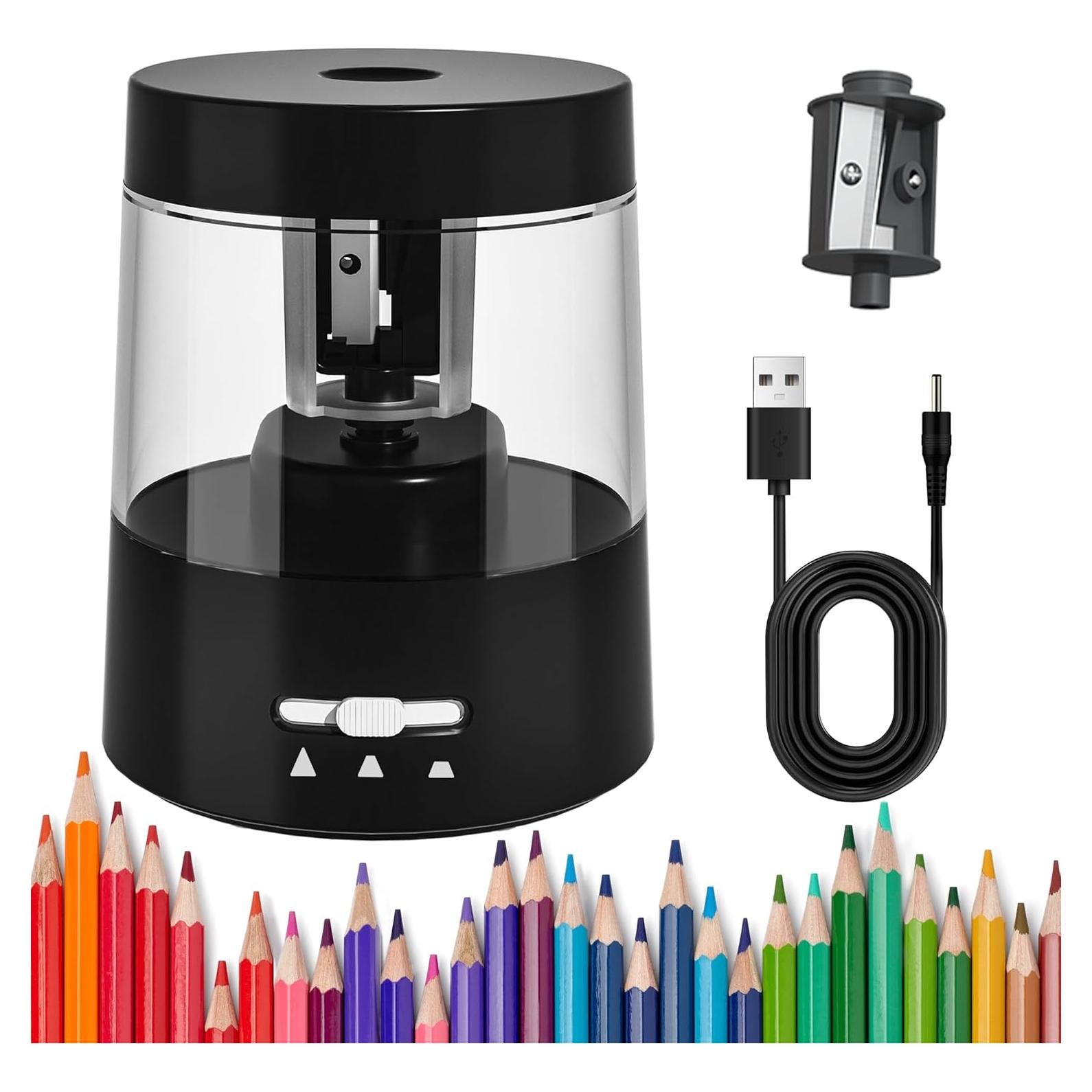 Afilador Eléctrico de Lápices ZMOL Negro 6-8mm Automático