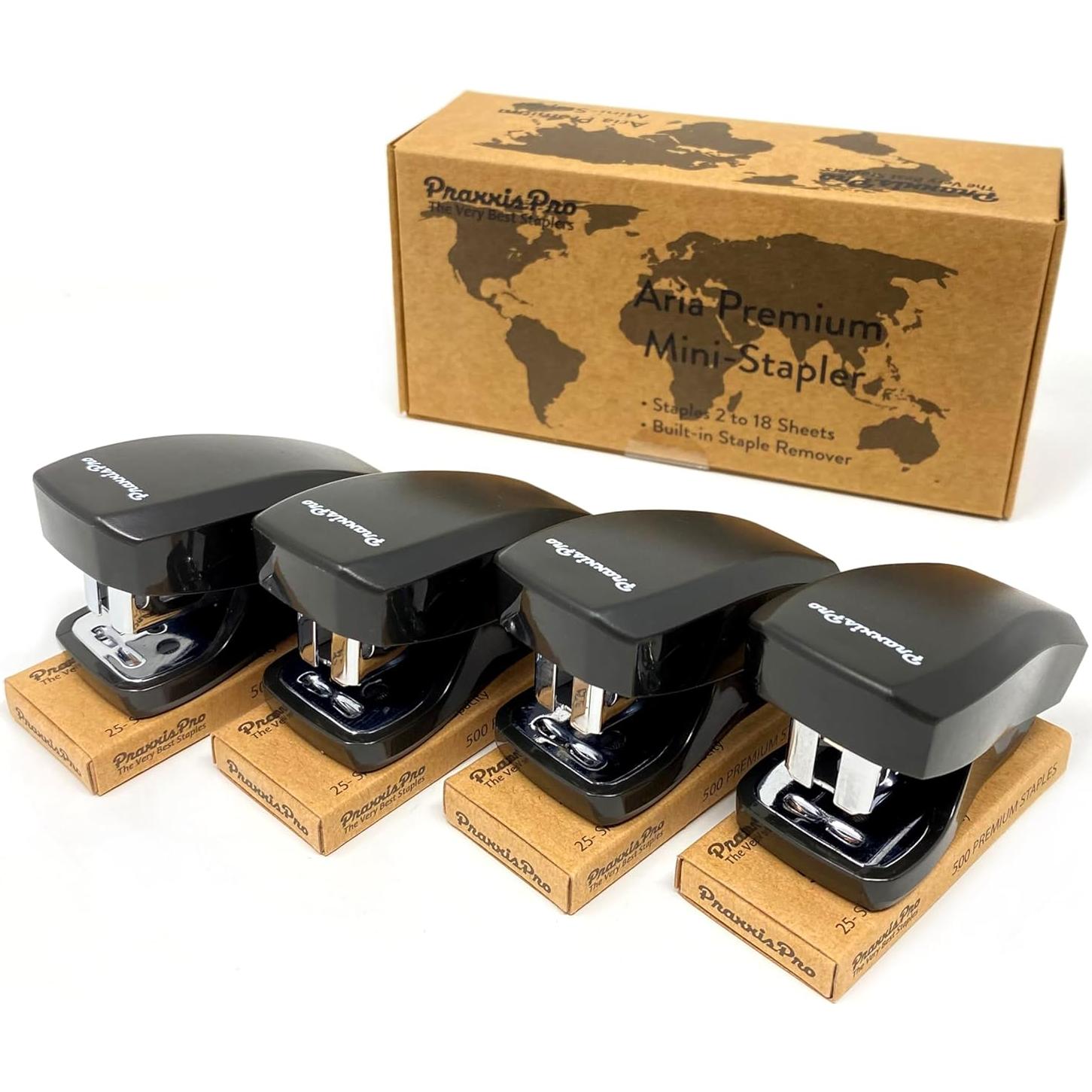 Conjunto de Mini Grapadoras PraxxisPro Aria - 2 Unidades, 2000 Grapas