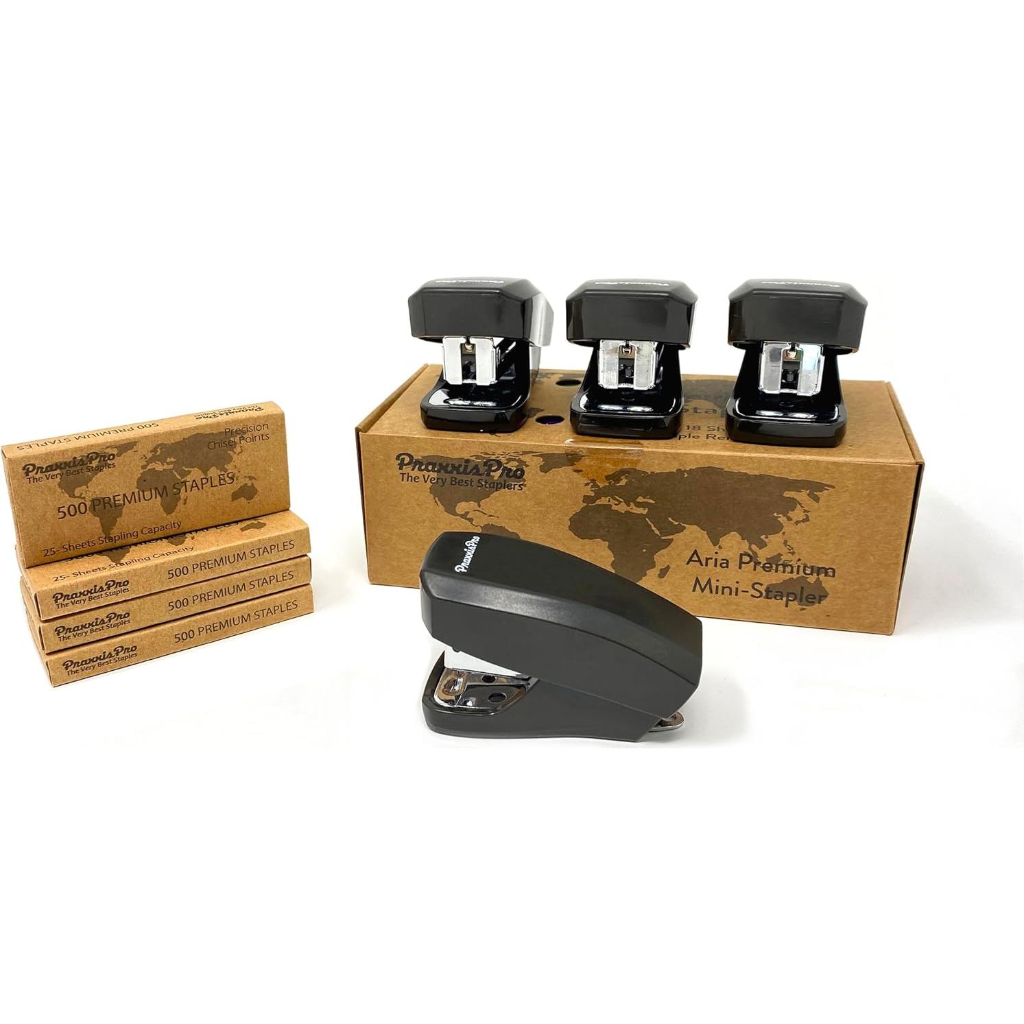Conjunto de Mini Grapadoras PraxxisPro Aria - 2 Unidades, 2000 Grapas
