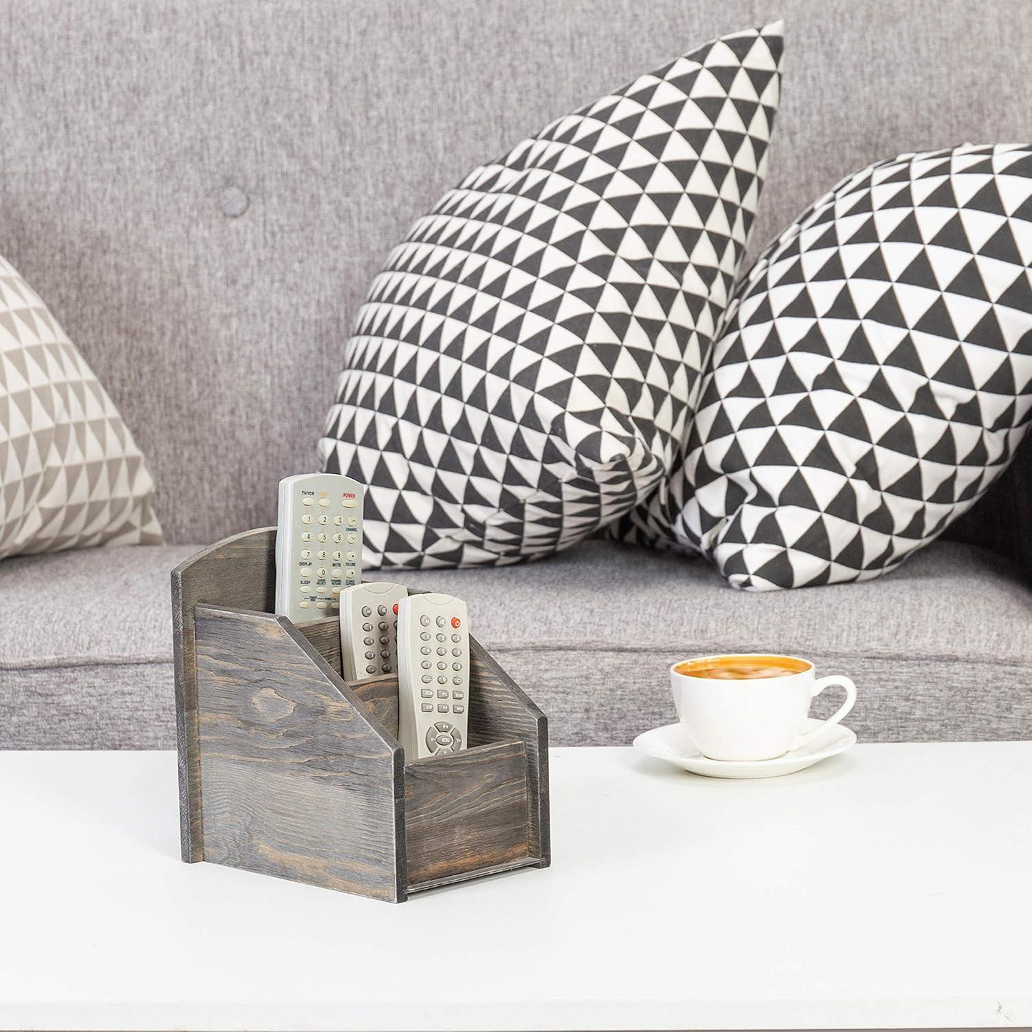 Organizador de Control Remoto MyGift de Madera Gris Oscuro