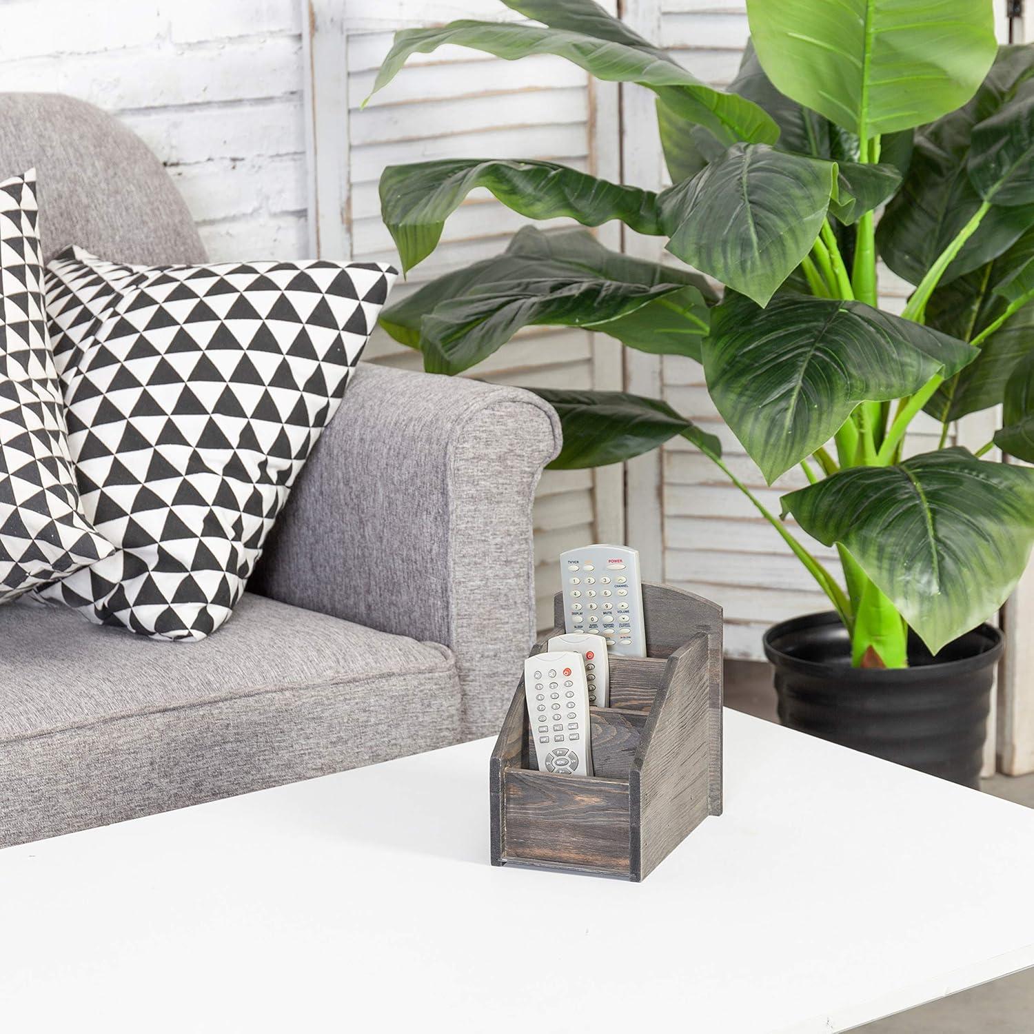 Organizador de Control Remoto MyGift de Madera Gris Oscuro