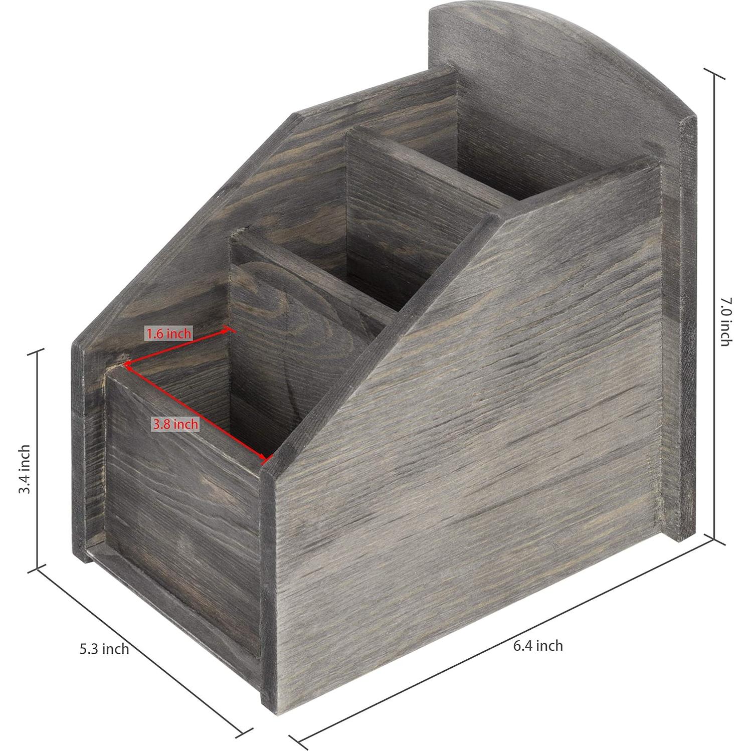 Organizador de Control Remoto MyGift de Madera Gris Oscuro