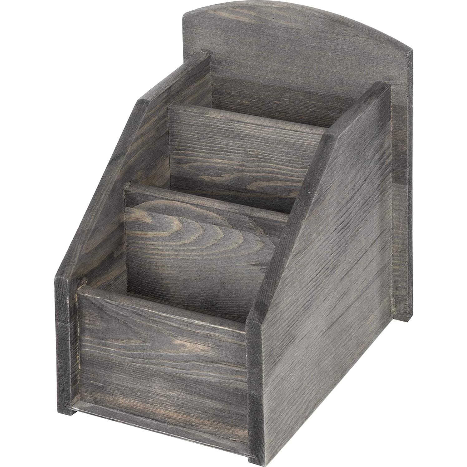 Organizador de Control Remoto MyGift de Madera Gris Oscuro
