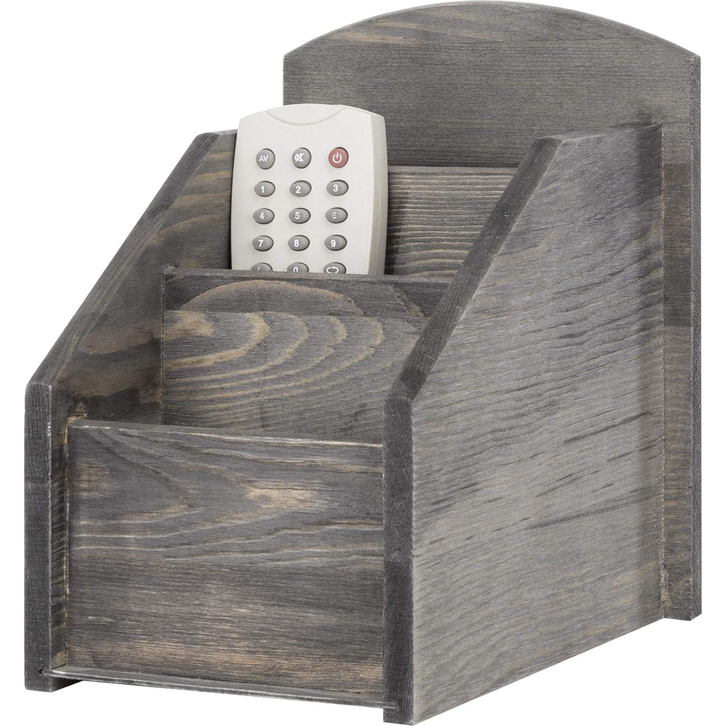 Organizador de Control Remoto MyGift de Madera Gris Oscuro