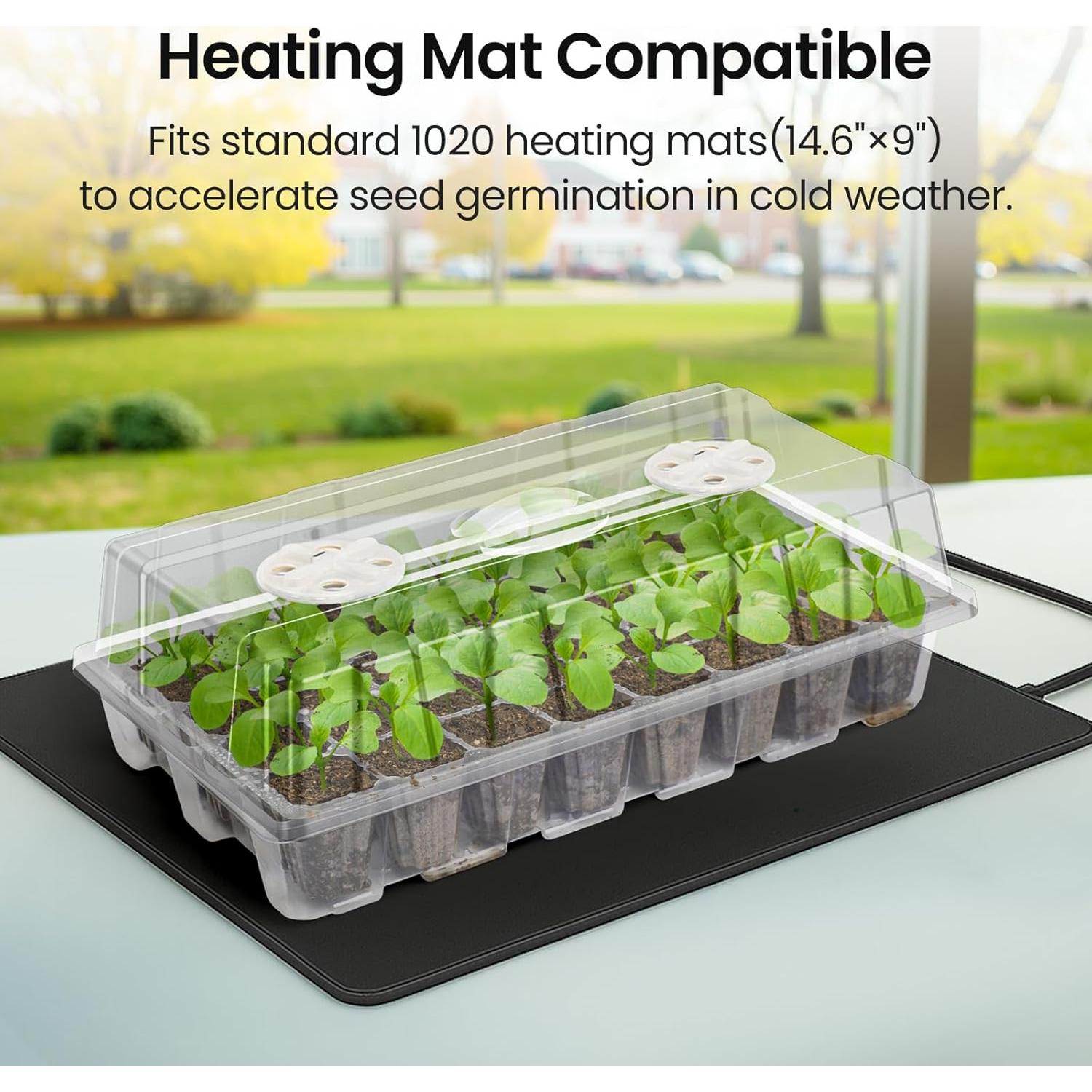 Bandeja de Inicio de Semillas Bonviee 2 Paquetes con Luz LED