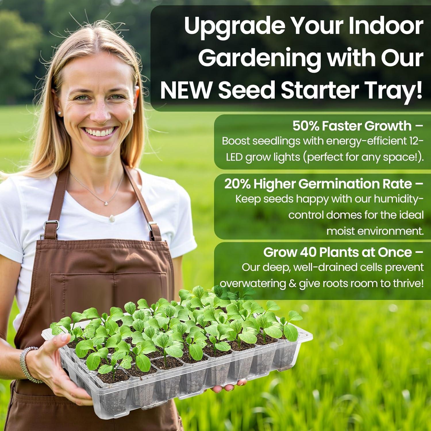 Bandeja de Inicio de Semillas Bonviee 2 Paquetes con Luz LED