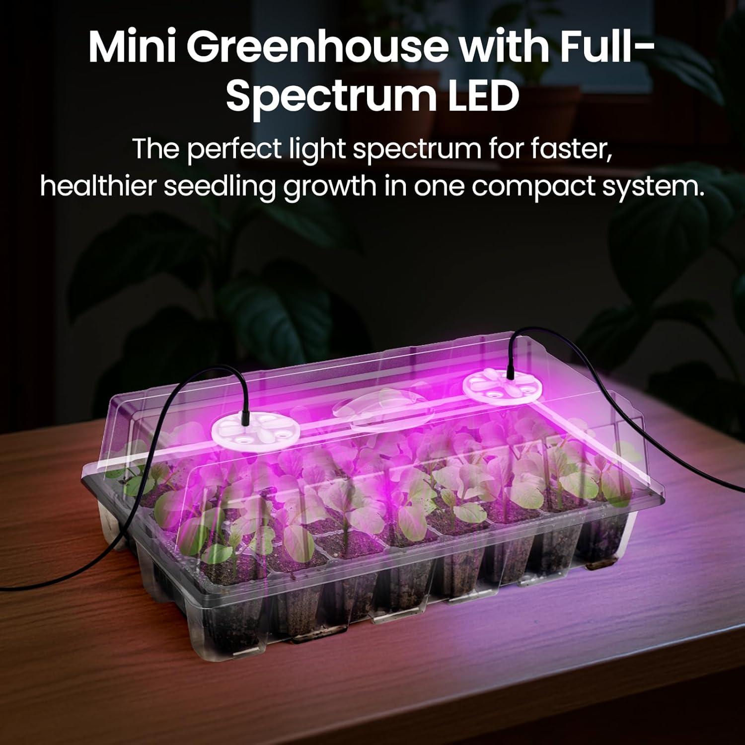 Bandeja de Inicio de Semillas Bonviee 2 Paquetes con Luz LED