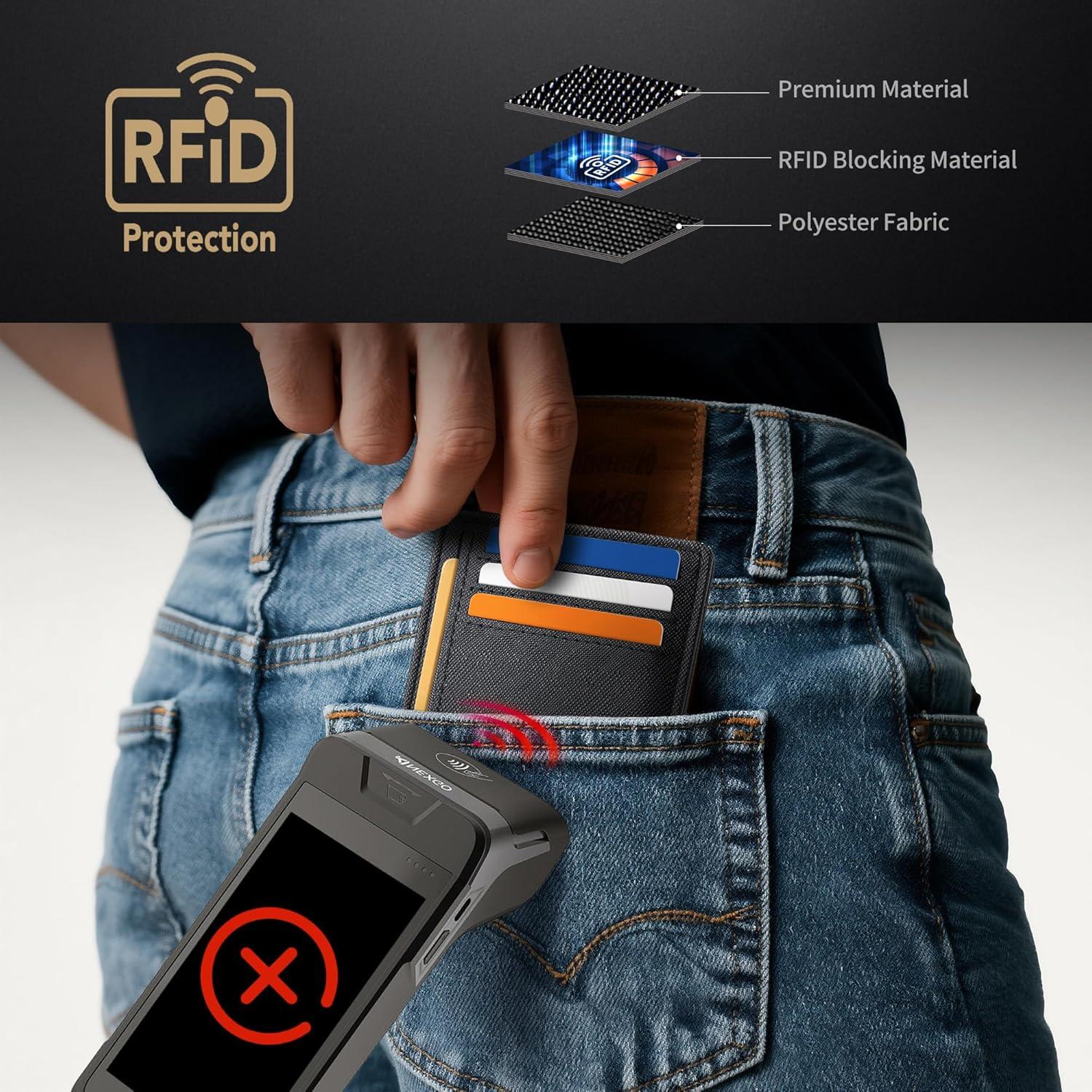 Cartera Slim Mayski RFID Minimalista Unisex Negra