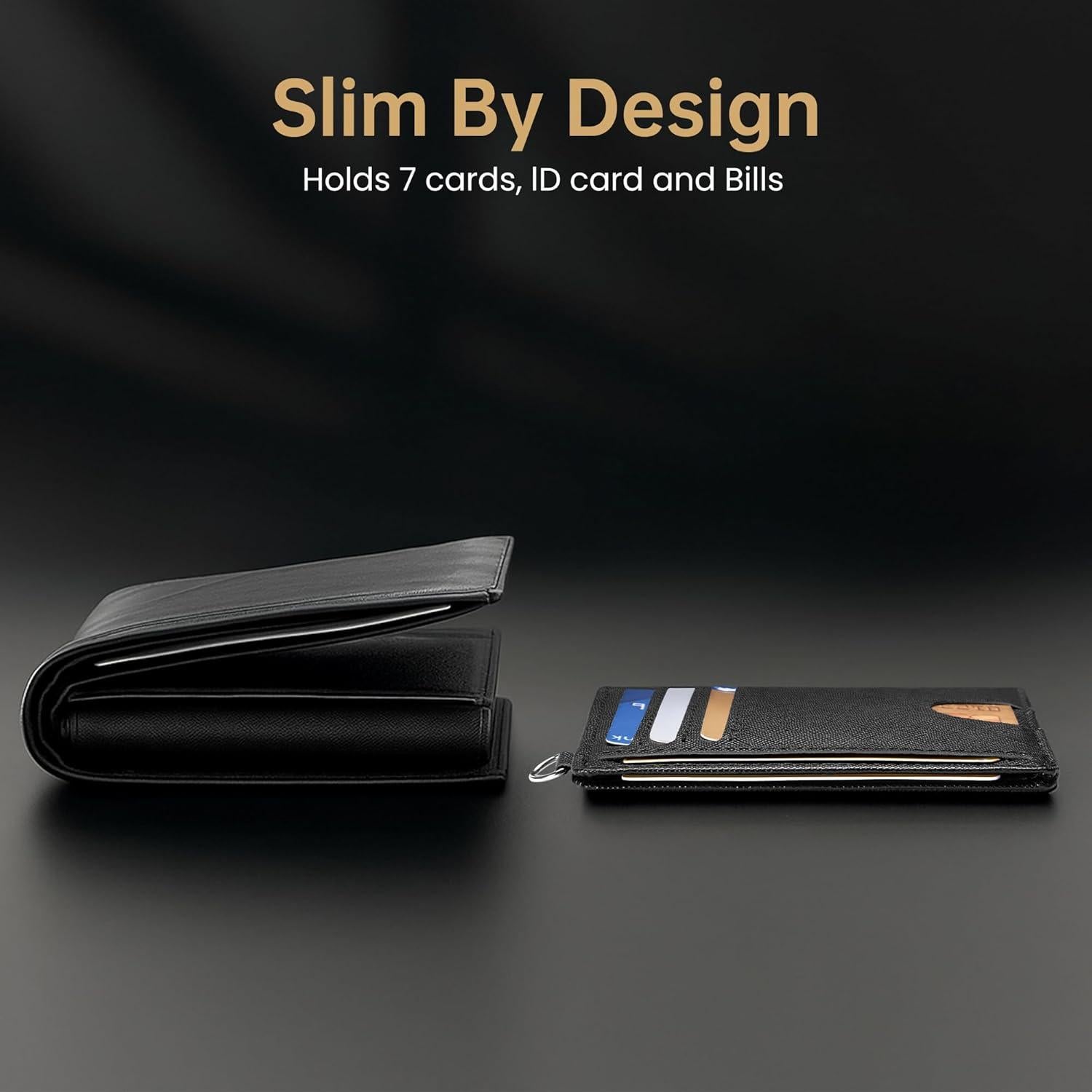 Cartera Slim Mayski RFID Minimalista Unisex Negra