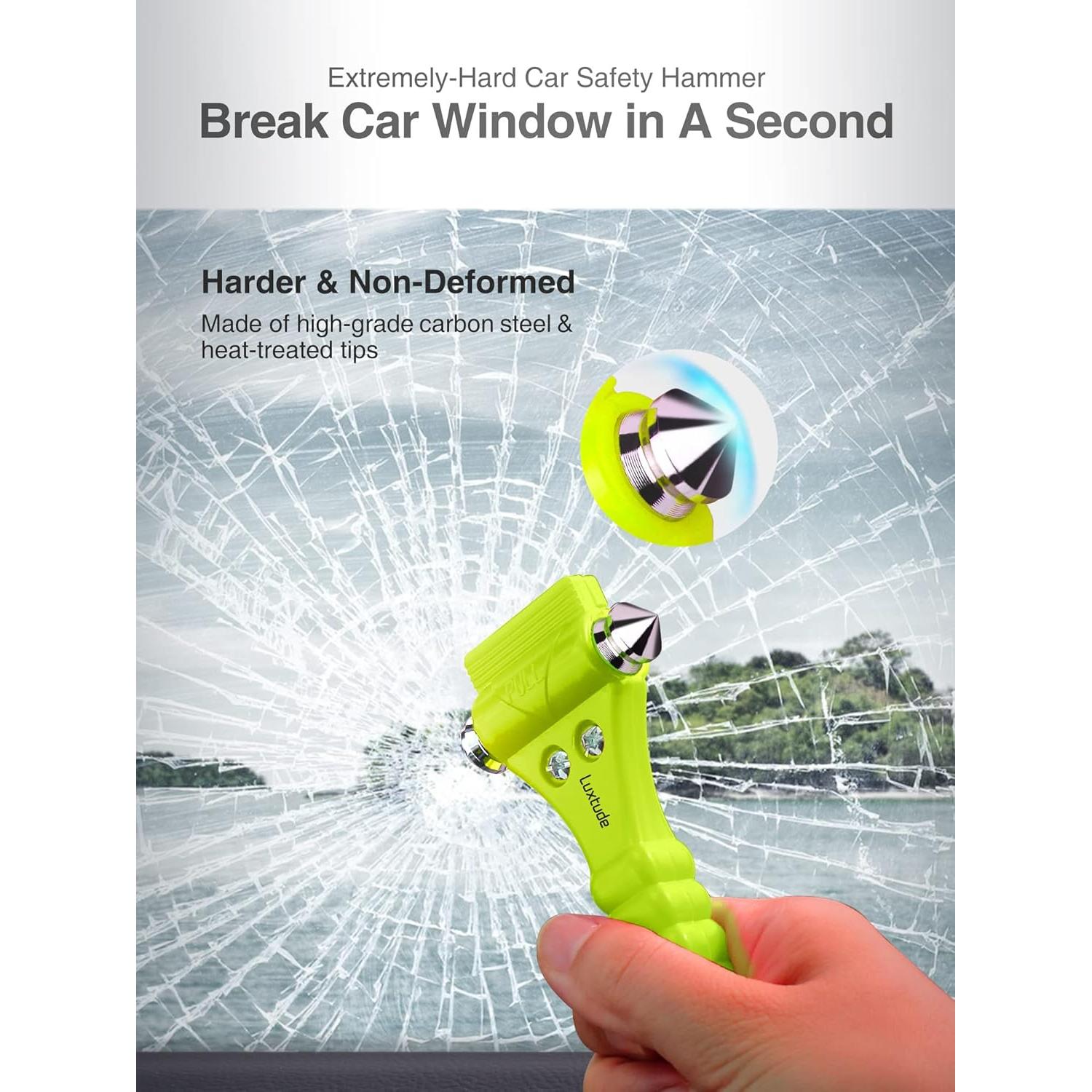 Rompeventanas Luxtude 2-en-1 Verde - Cortador de Cinturón de Seguridad