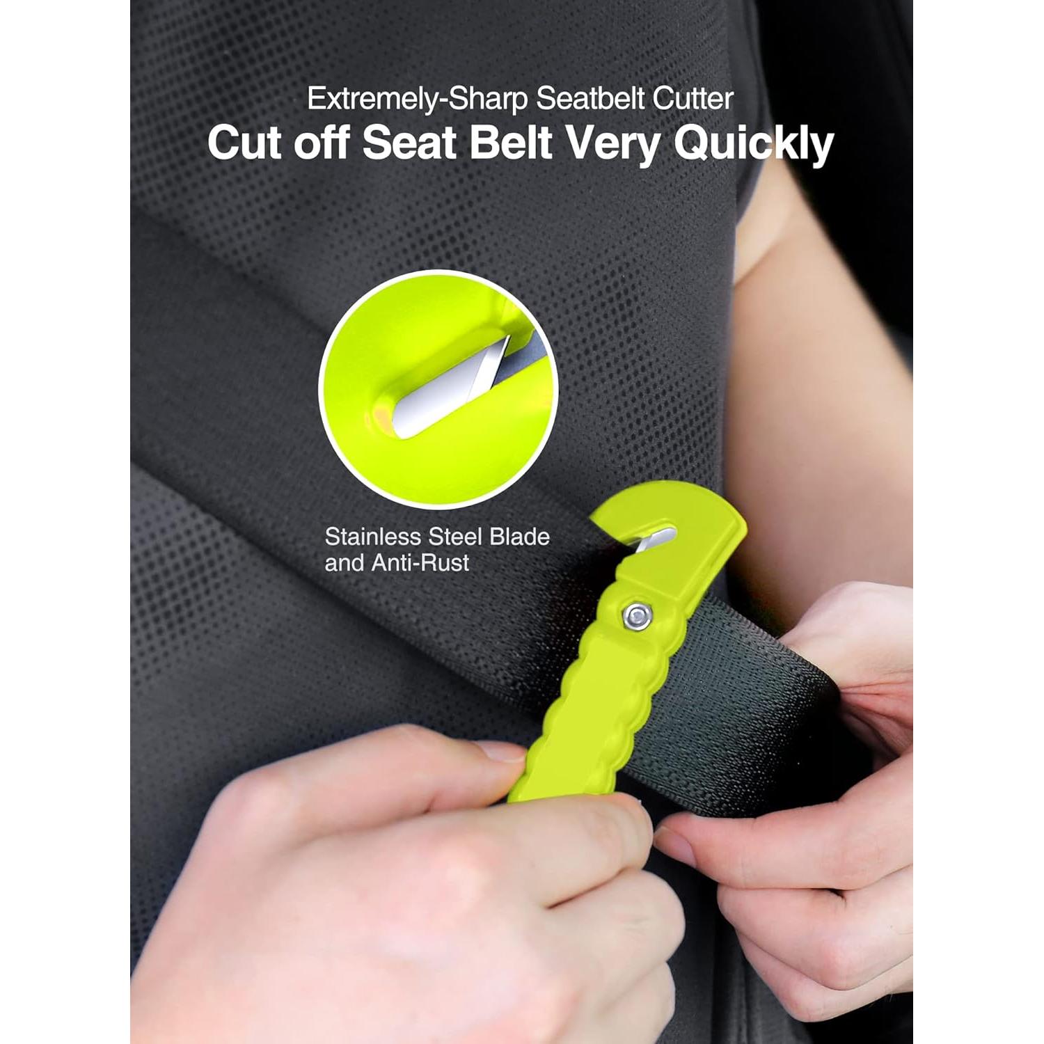 Rompeventanas Luxtude 2-en-1 Verde - Cortador de Cinturón de Seguridad