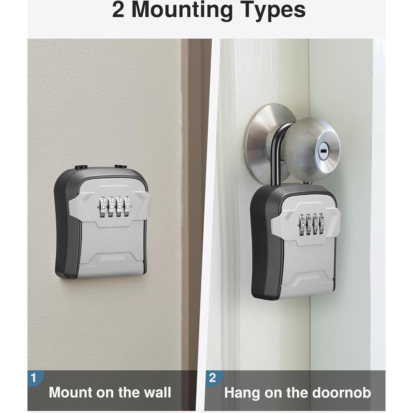 Caja de Seguridad Puroma para Llaves, Montable en Pared, Gris