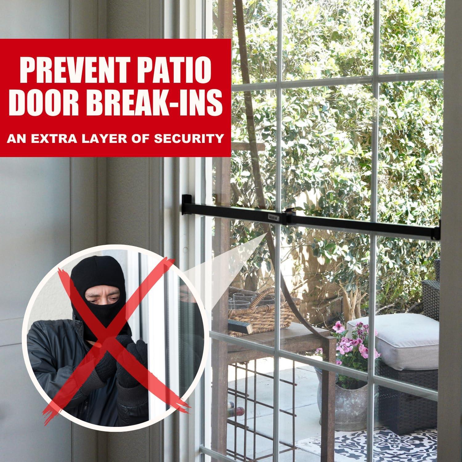 Barra de Seguridad Ajustable SecurityMan para Puertas Corredizas - 47.6 cm a 129.8 cm - Negra