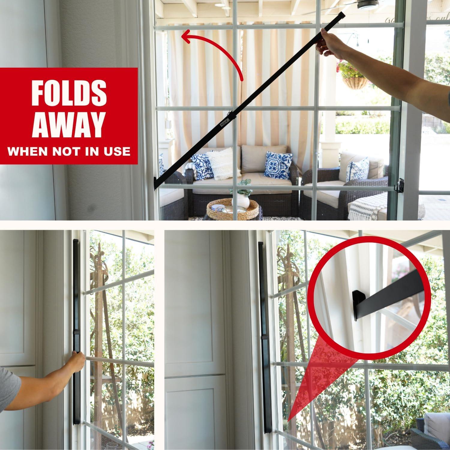 Barra de Seguridad Ajustable SecurityMan para Puertas Corredizas - 47.6 cm a 129.8 cm - Negra