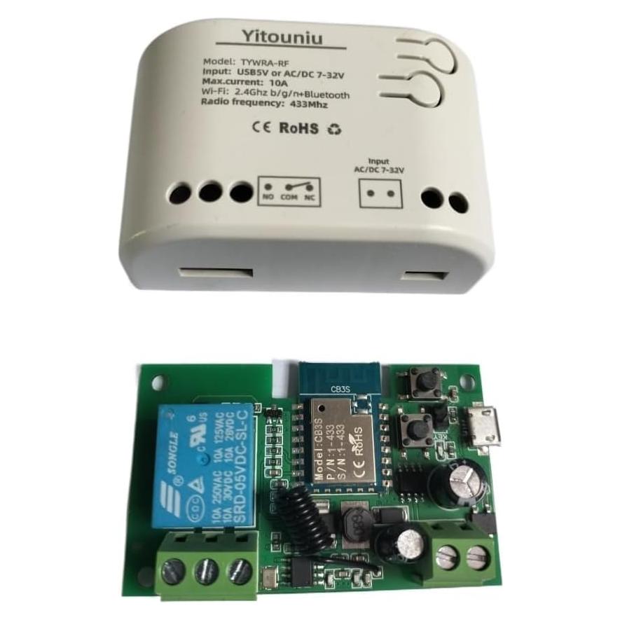 Interruptor Inteligente WiFi Yitouniu 1CH Control Remoto 12V