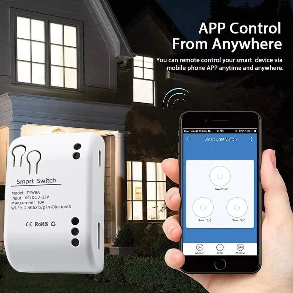 Interruptor Inteligente WiFi Yitouniu 1CH Control Remoto 12V