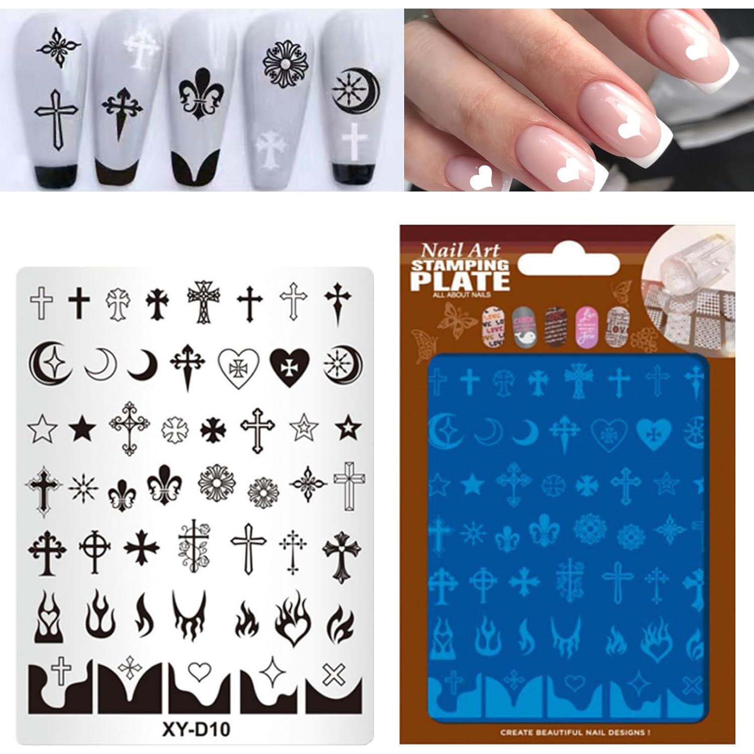 Juego de Placas de Estampado de Uñas BlueZOO 3PCS Acero Inoxidable