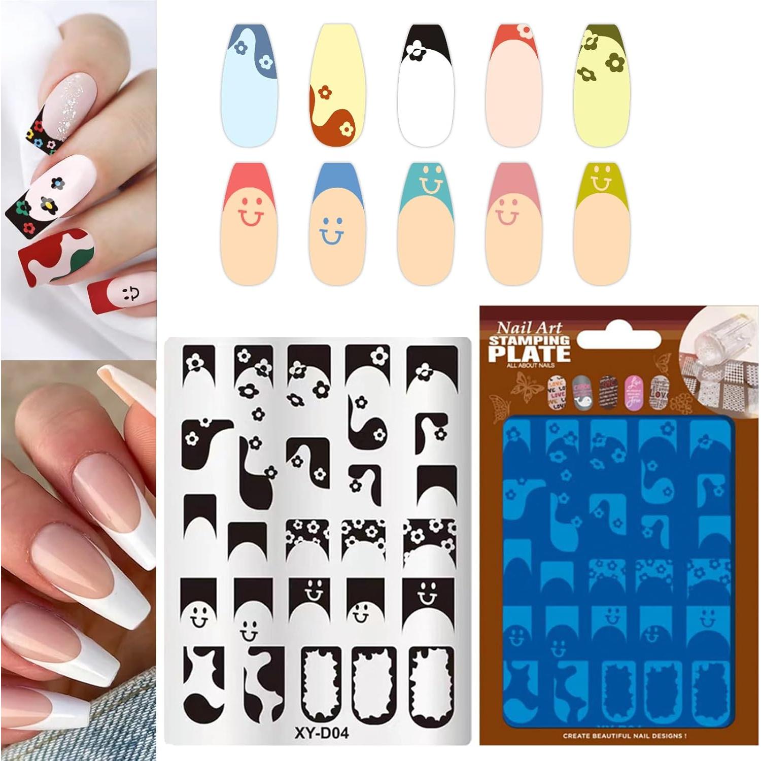 Juego de Placas de Estampado de Uñas BlueZOO 3PCS Acero Inoxidable