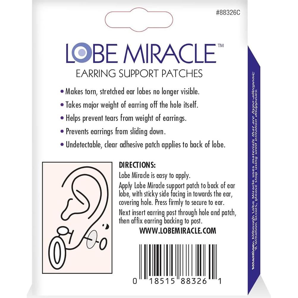Parches de Soporte para Pendientes Lobe Miracle - 60 Unidades