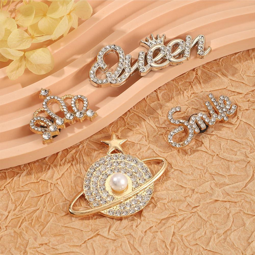 24 Piezas Encantos para Zapatos Bling Oro Joyería Decorativa