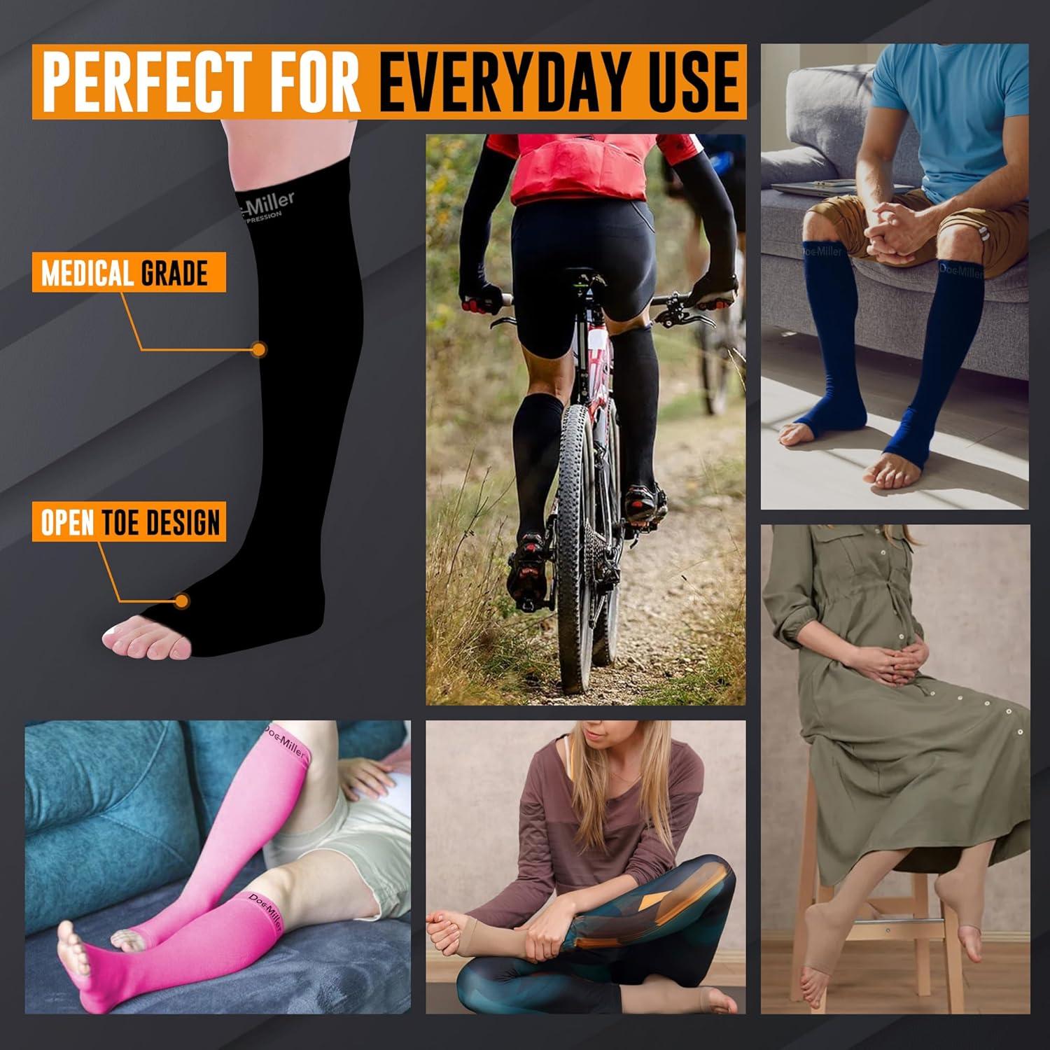 Calcetines de Compresión Abiertos Doc Miller 15-20 mmHg Unisex