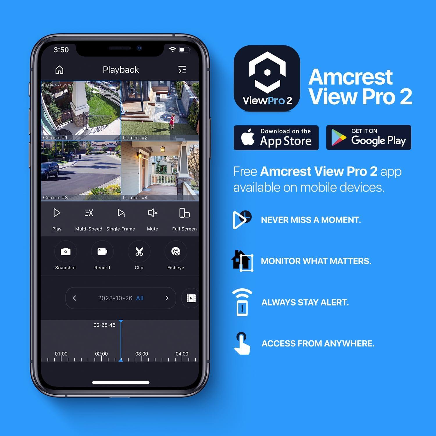 Cámara IP Exterior Amcrest 5MP POE con Audio y Visión Nocturna