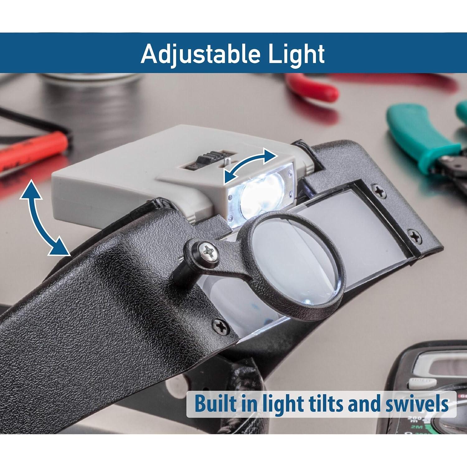 Lupa de Cabeza Iluminada SE MH1067L 4.5x Ajustable LED