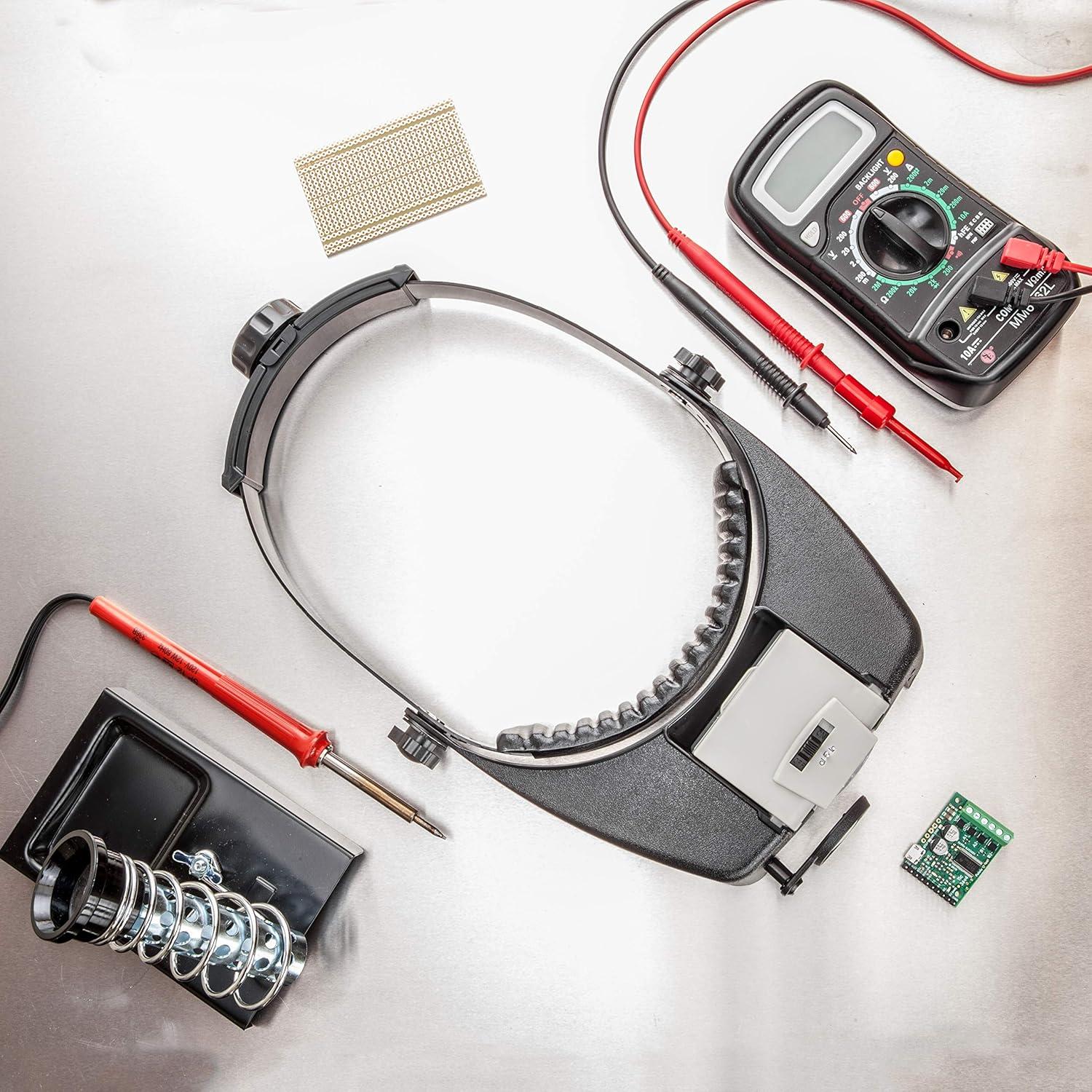 Lupa de Cabeza Iluminada SE MH1067L 4.5x Ajustable LED