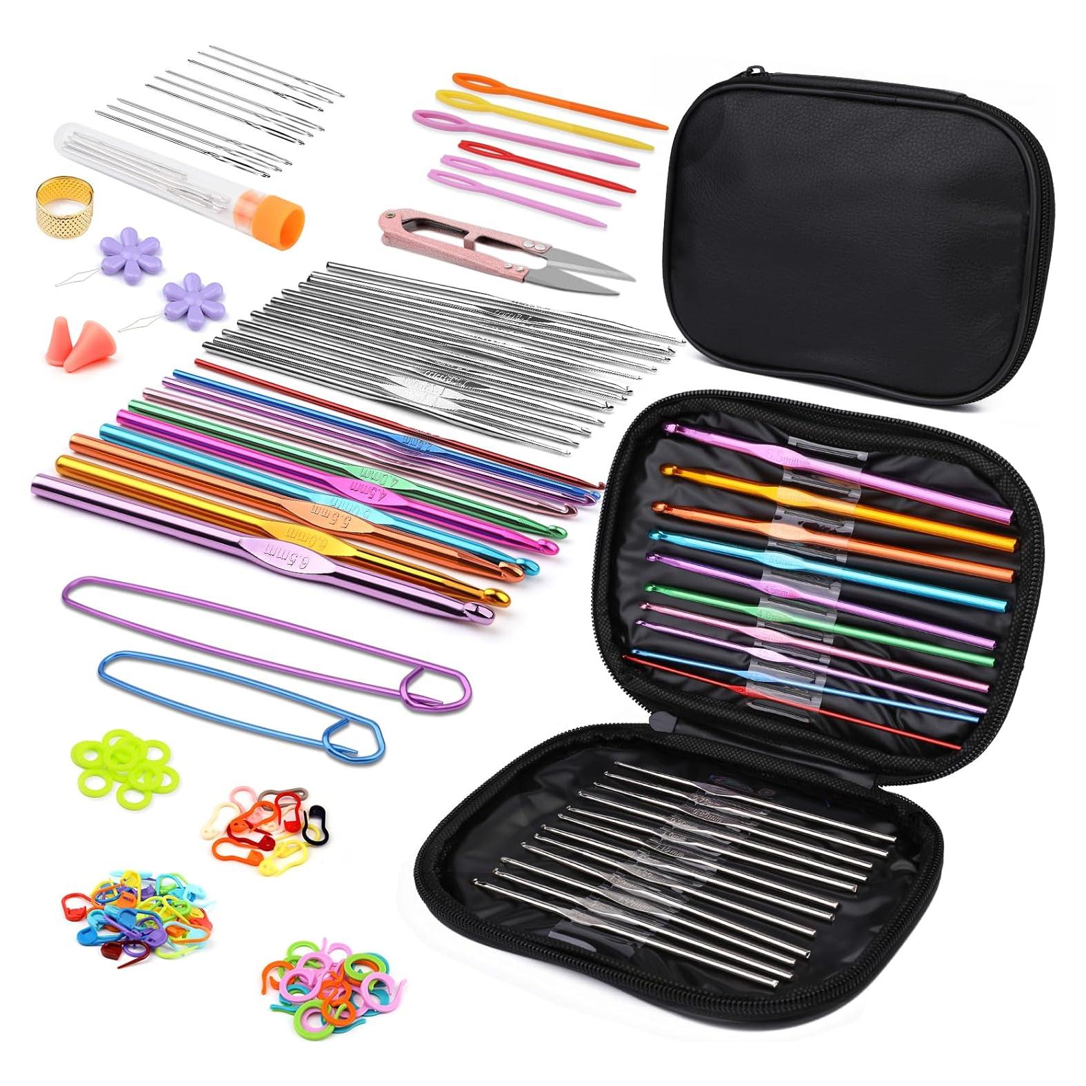 Juego de Ganchillos IMZAY 110 Pcs Ergonómico con Estuche