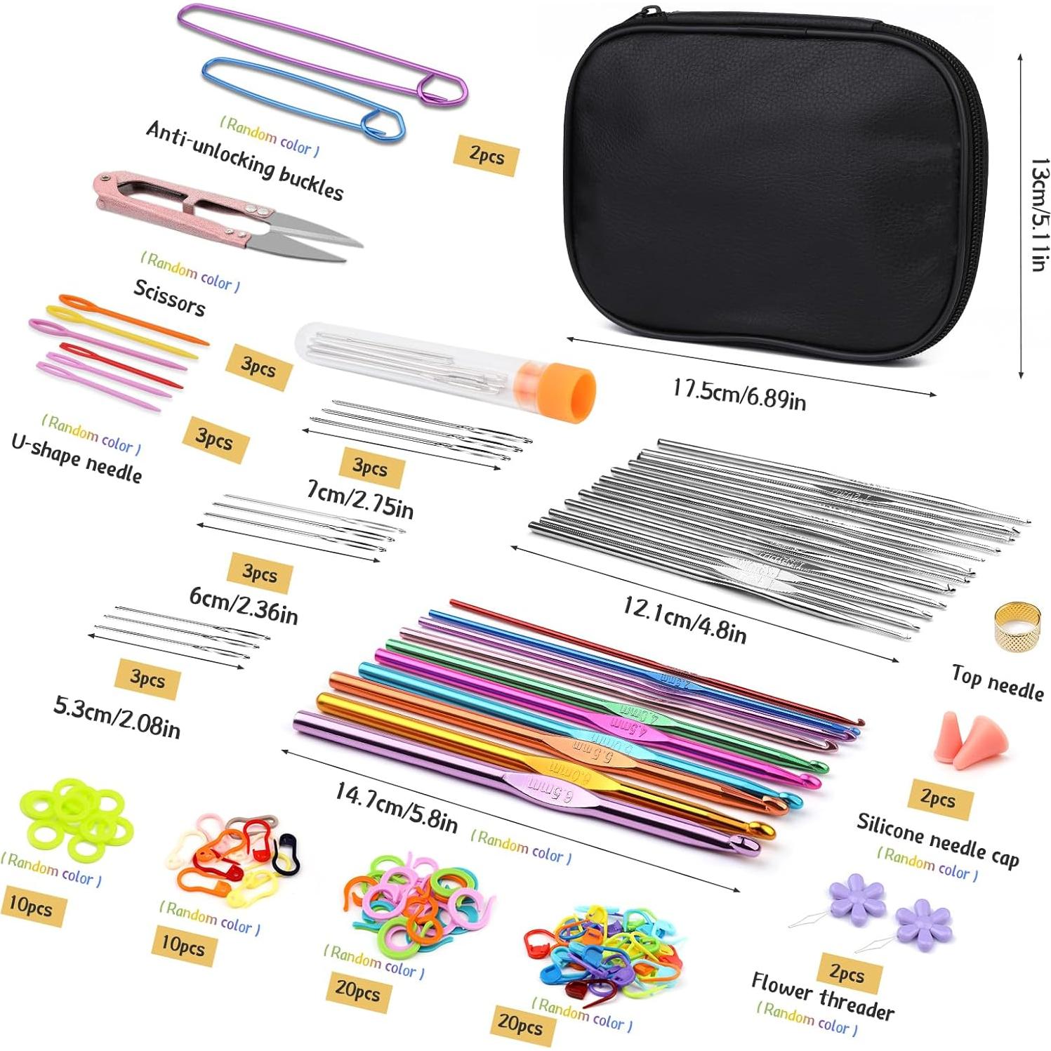 Juego de Ganchillos IMZAY 110 Pcs Ergonómico con Estuche