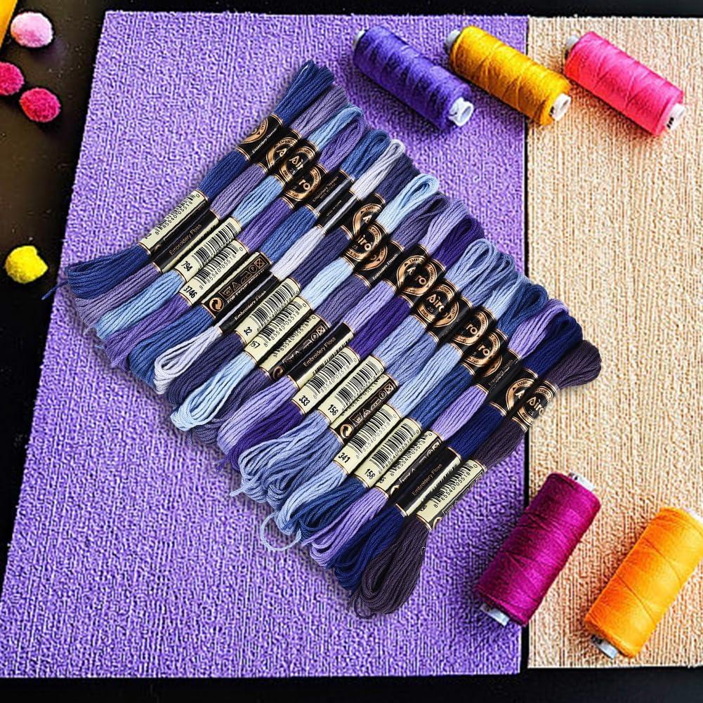 18 Madejas Hilo de Bordado Variegado Azul CABODYALS 144m