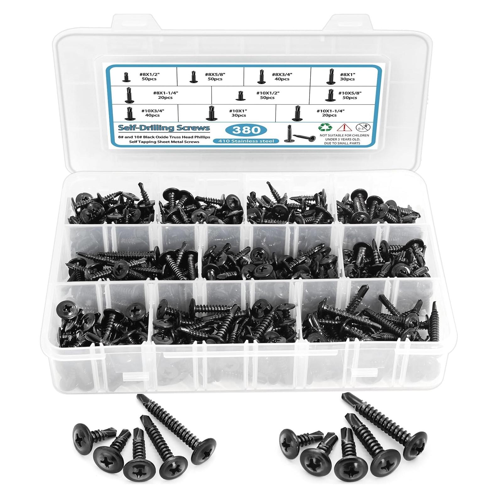 Kit de 380 Tornillos Autorroscantes SATANTECH Acero Inoxidable