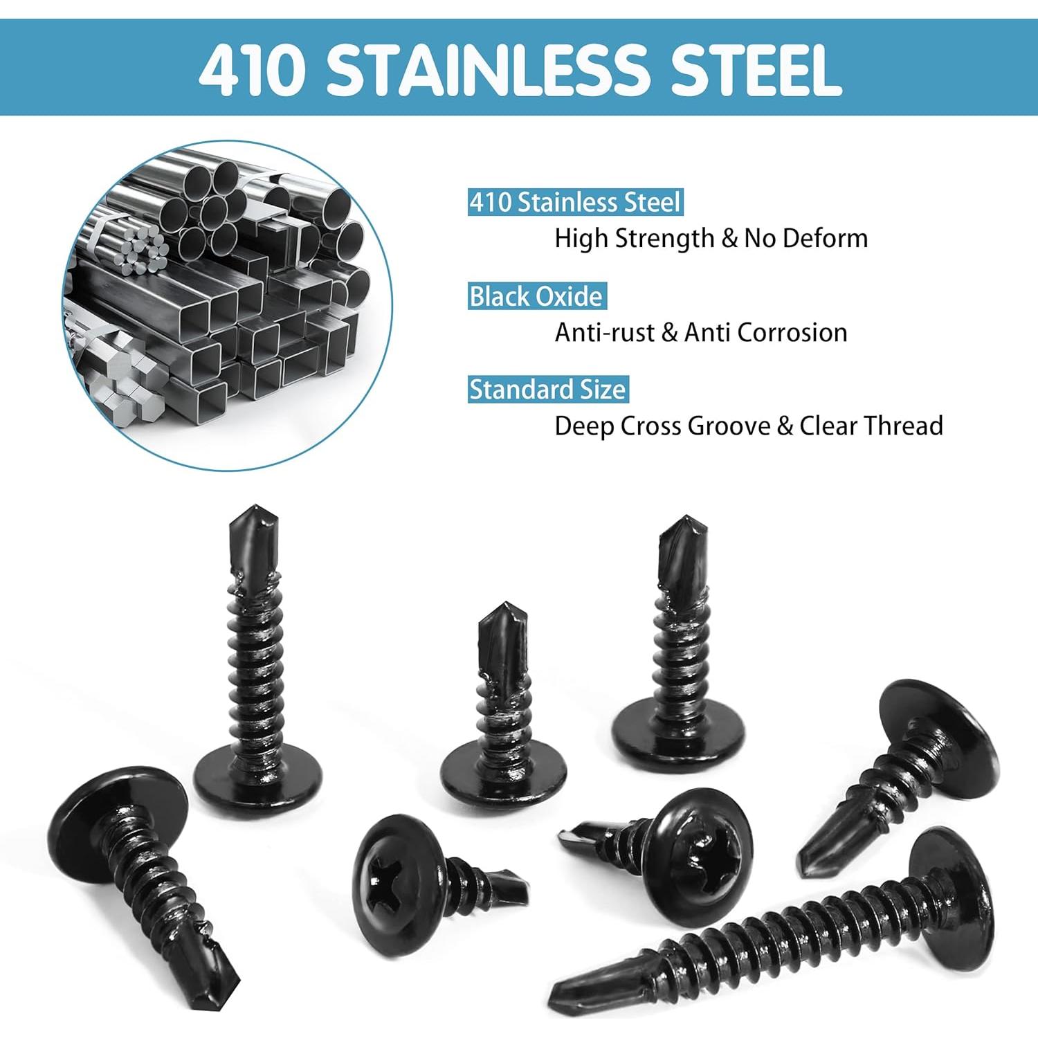 Kit de 380 Tornillos Autorroscantes SATANTECH Acero Inoxidable