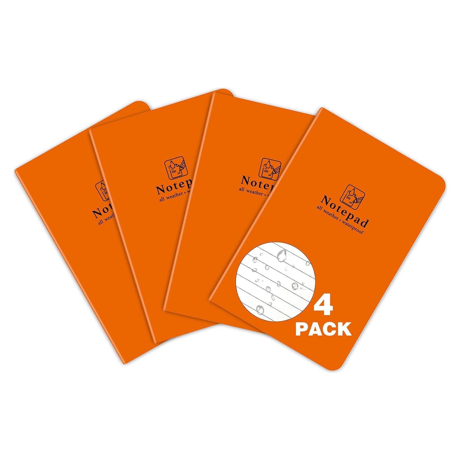 Paquete de 4 Notas Impermeables BIYAMI 13.5x9.1 cm Naranja