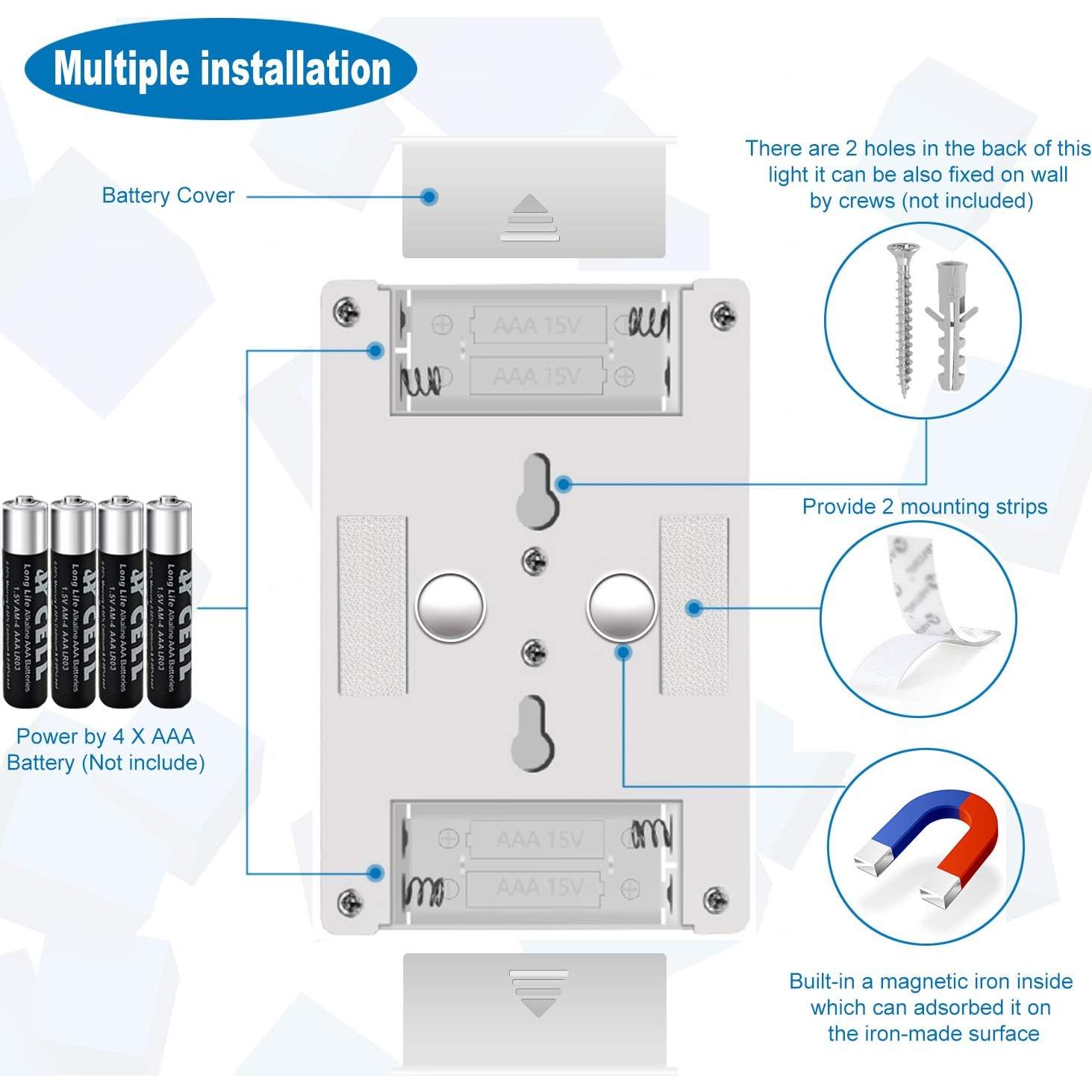Luz Nocturna LED K KASONIC 200 Lúmenes Inalámbrica 4 Paquete