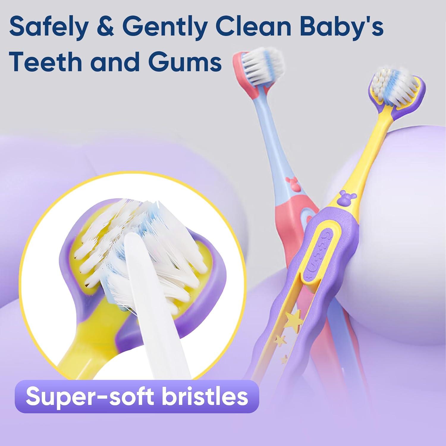 Cepillos de Dientes Suaves EASICUTI para Niños - Paquete de 4
