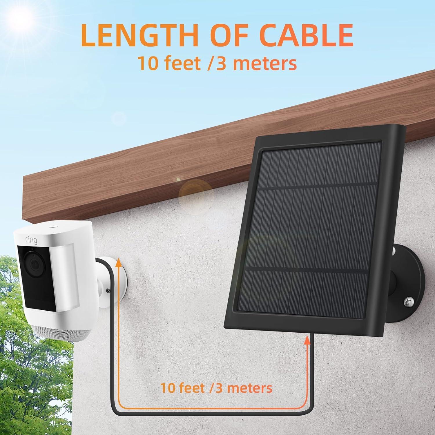 Panel Solar Paodekua 2 Pcs 4W para Cámara Ring Negro