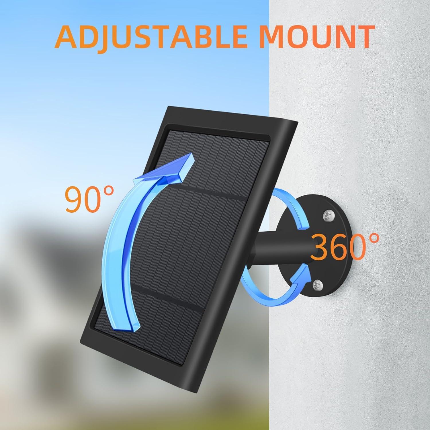 Panel Solar Paodekua 2 Pcs 4W para Cámara Ring Negro