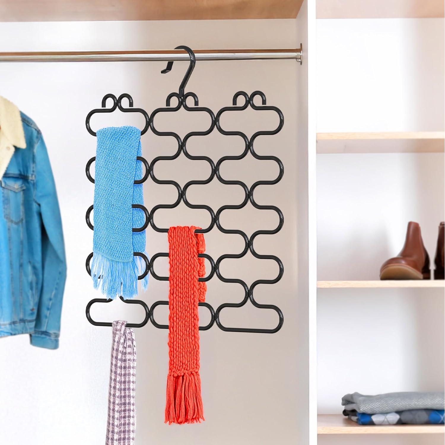 Perchero de Bufandas DecoBros 23 Bucles Metal Negro 42.5x33.4cm