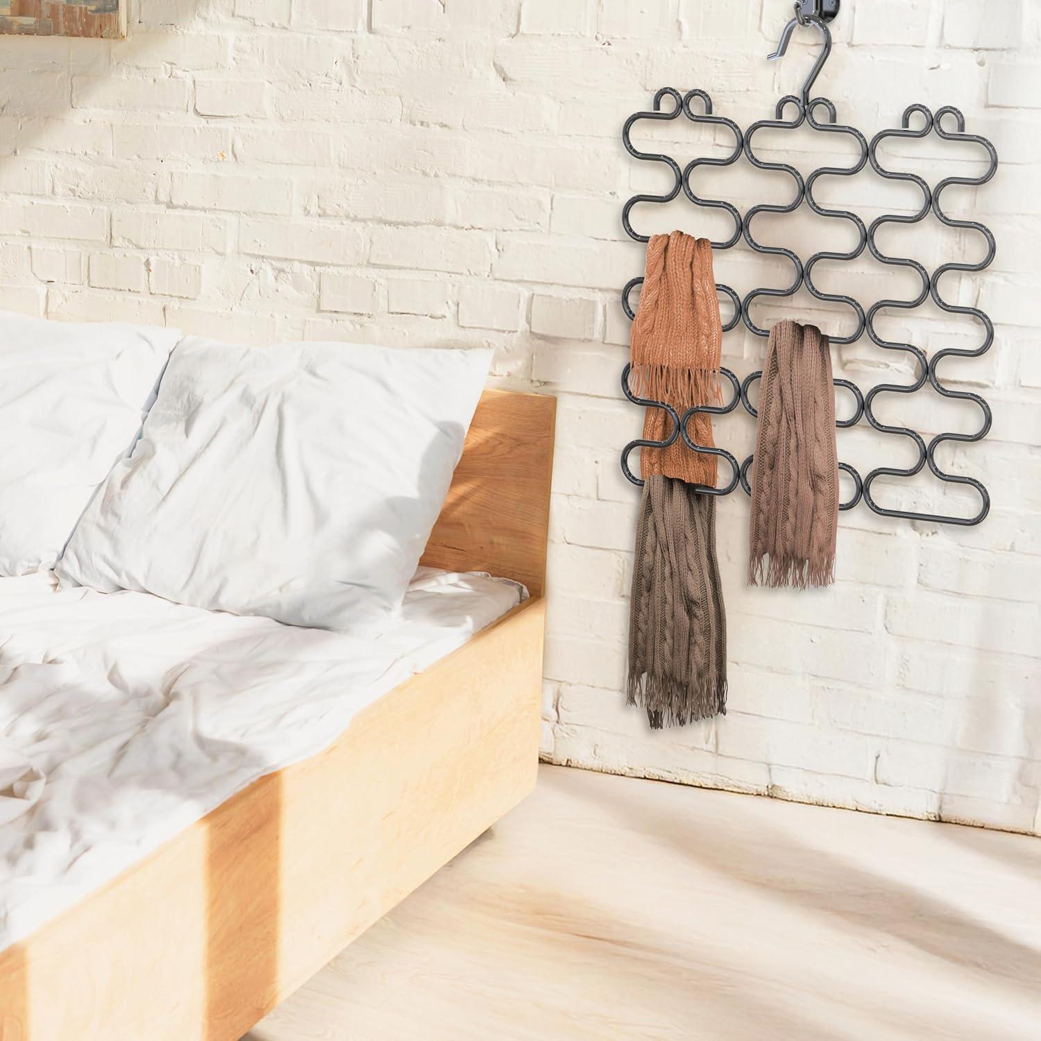 Perchero de Bufandas DecoBros 23 Bucles Metal Negro 42.5x33.4cm