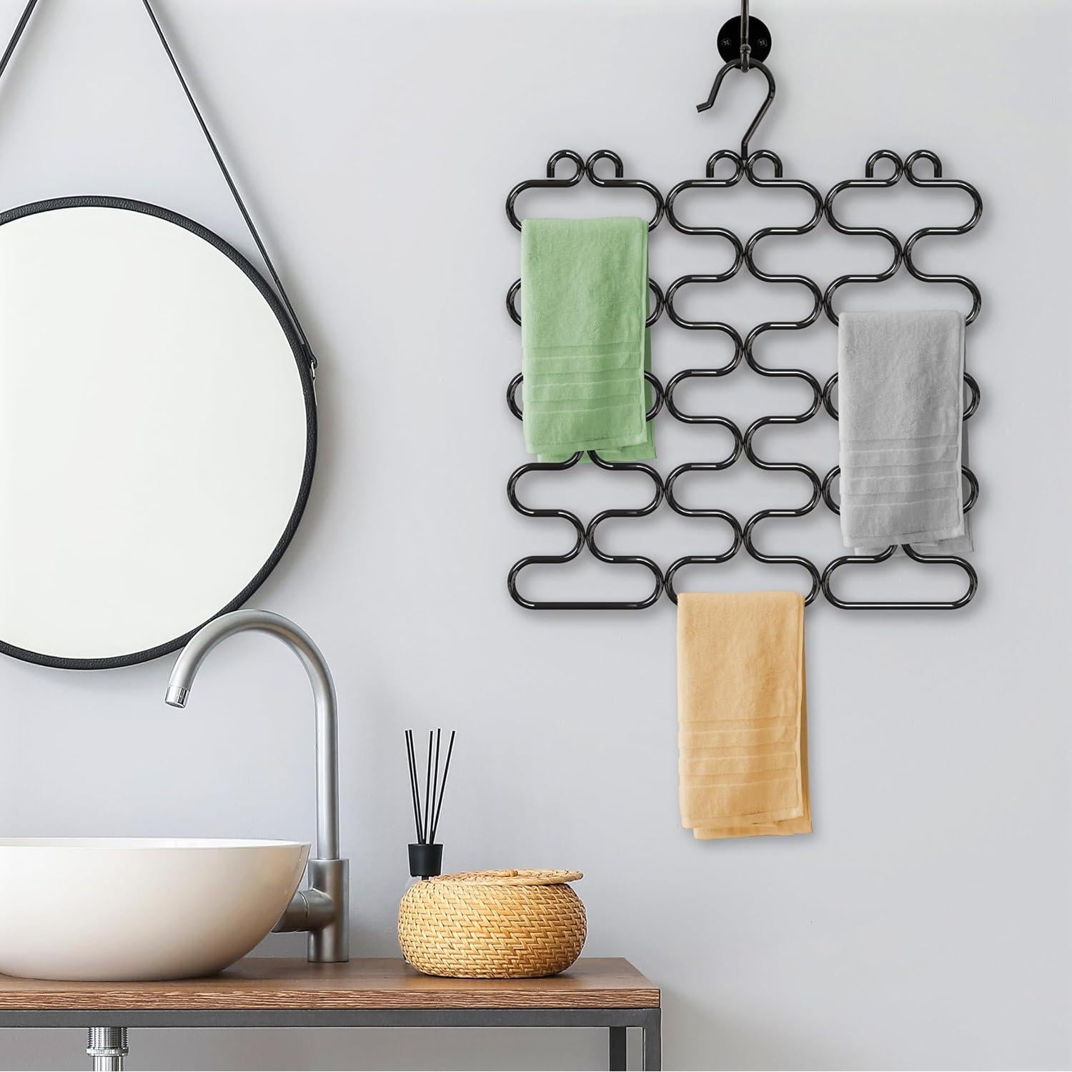 Perchero de Bufandas DecoBros 23 Bucles Metal Negro 42.5x33.4cm